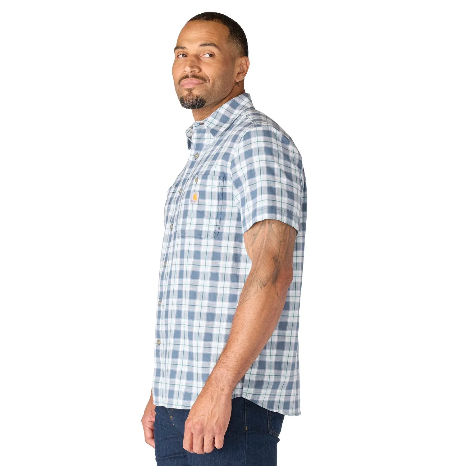Carhartt Men's Bozeman Relaxed Short Sleeve Plaid Shirt - Image 3