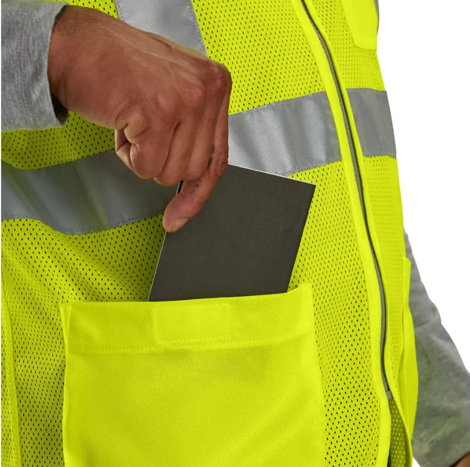 Carhartt Men's C2 Hi-Vis Mesh Multi-Pocket Zip Safety Vest - Image 3