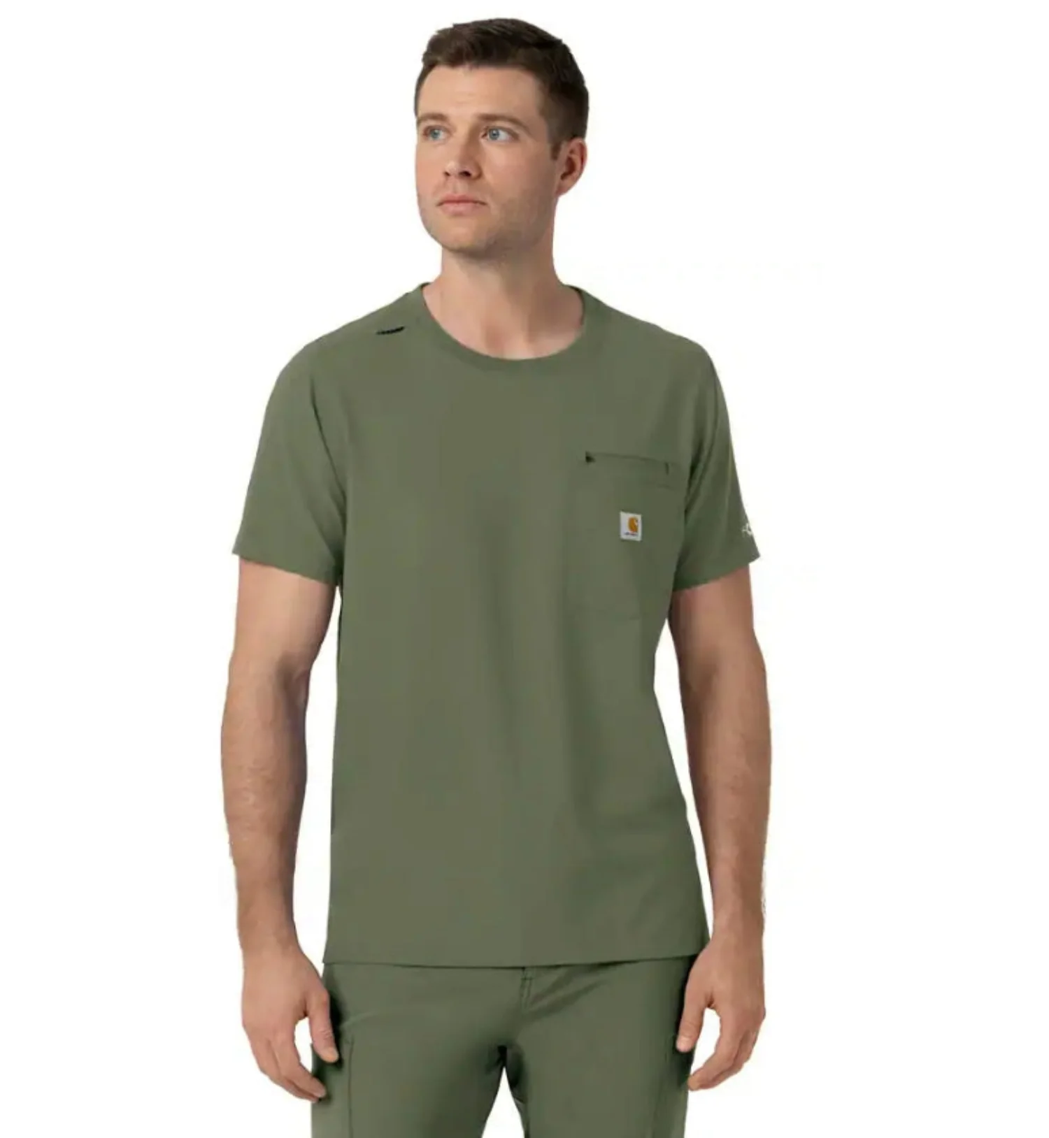 Carhartt Men's Cross Flex Crewneck Pocket Short Sleeve Scrub Top - Image 3