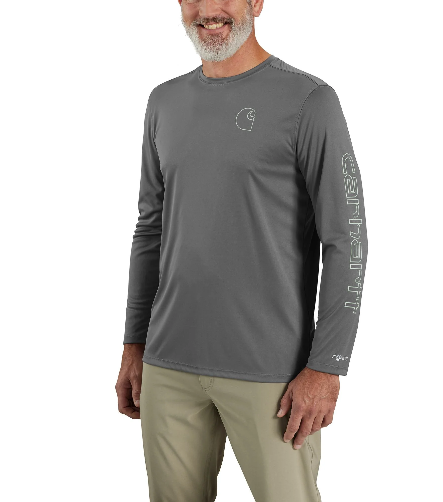 Carhartt Men's Force Sun Defender Lightweight Long Sleeve Logo T-Shirt - Image 2