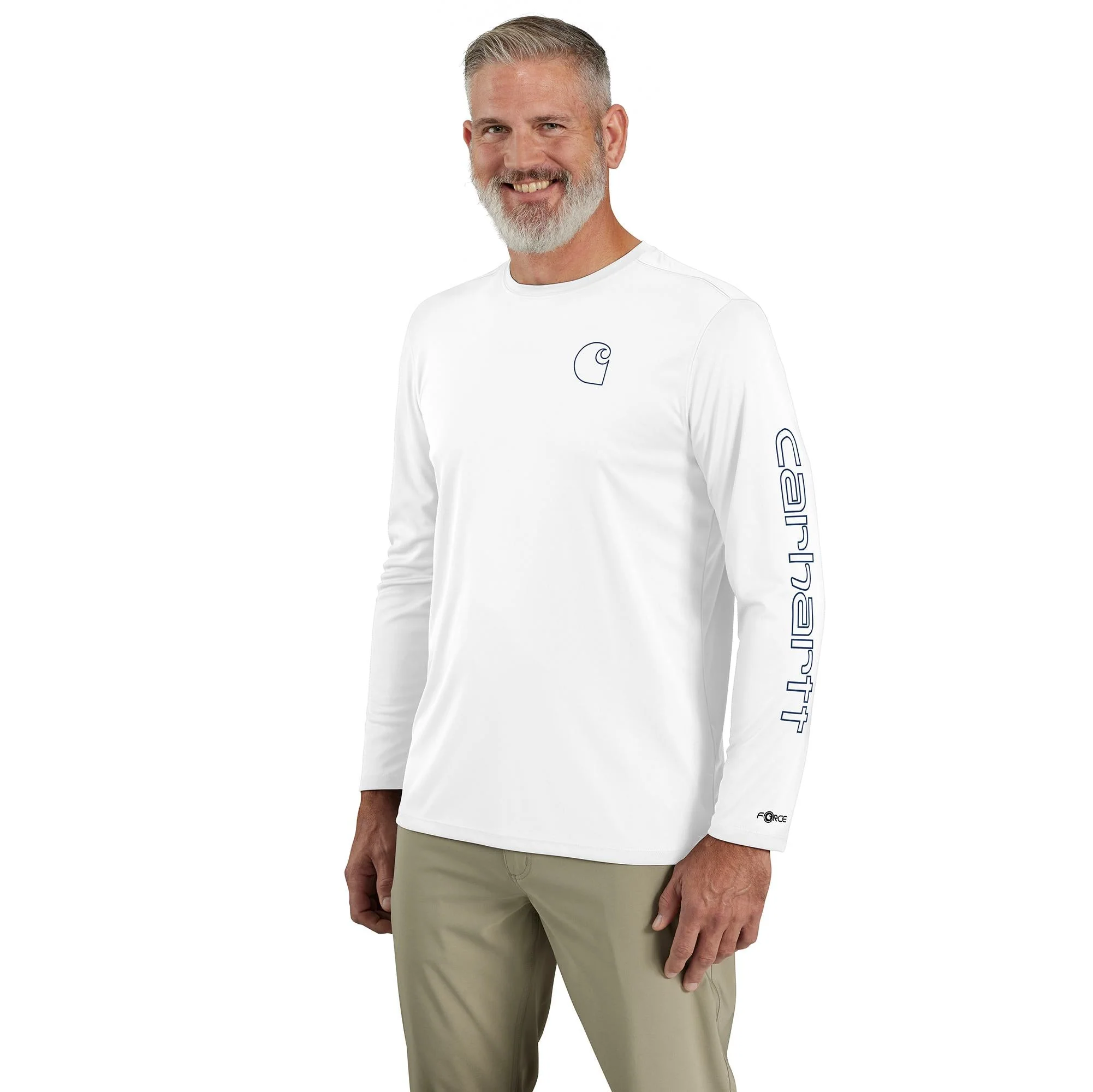 Carhartt Men's Force Sun Defender Lightweight Long Sleeve Logo T-Shirt - Image 5