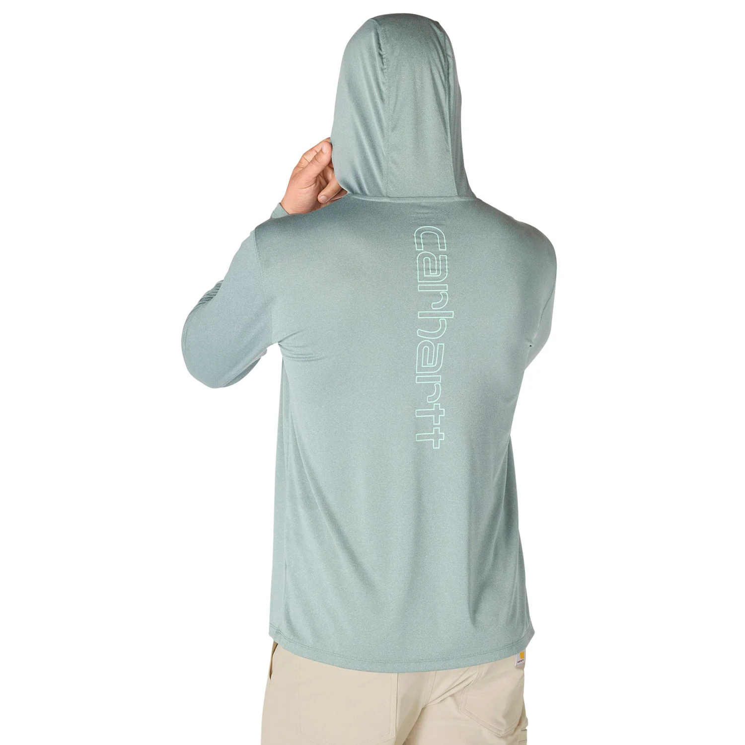 Carhartt Men's Force Sun Defender Hooded Logo Long Sleeve T-Shirt - Image 2