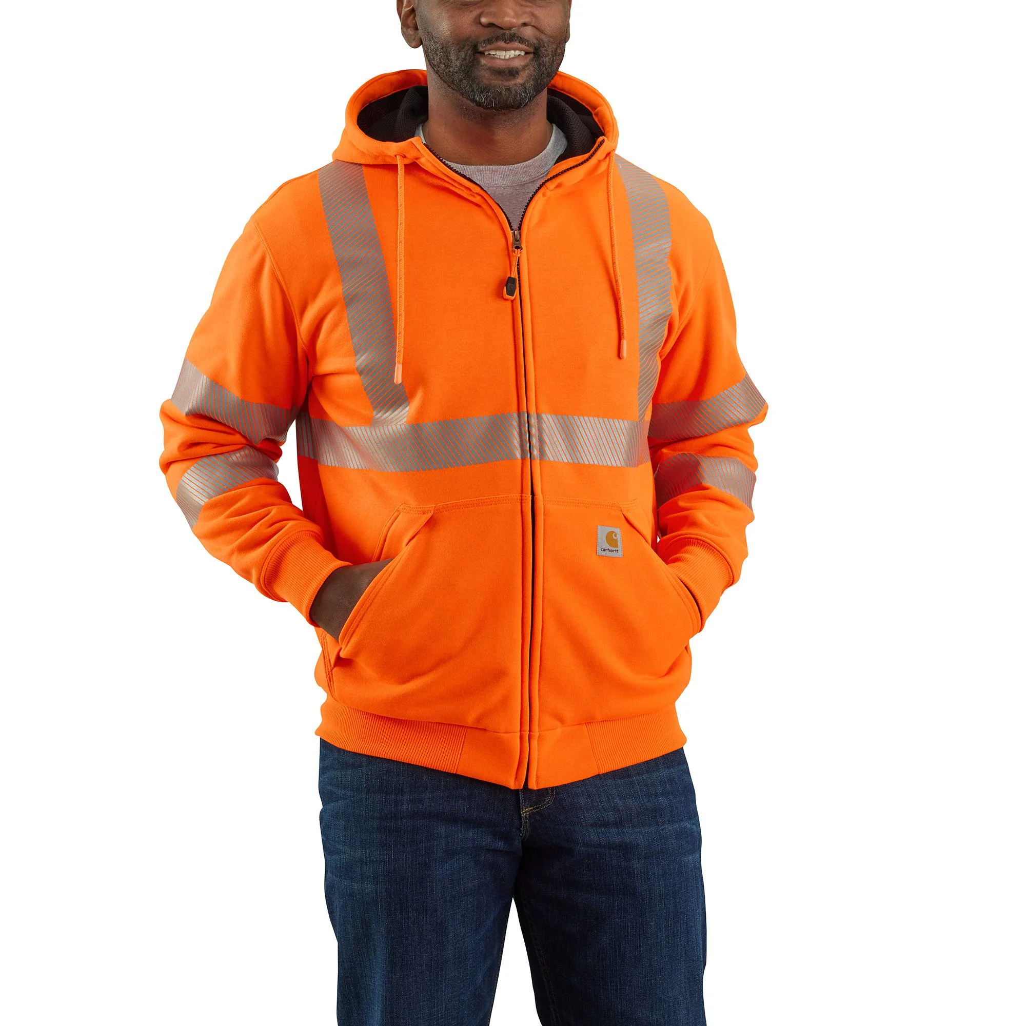 Carhartt Men's Hi-Vis Rain Defender® Thermal Lined Class 3 Sweatshirt - Image 7