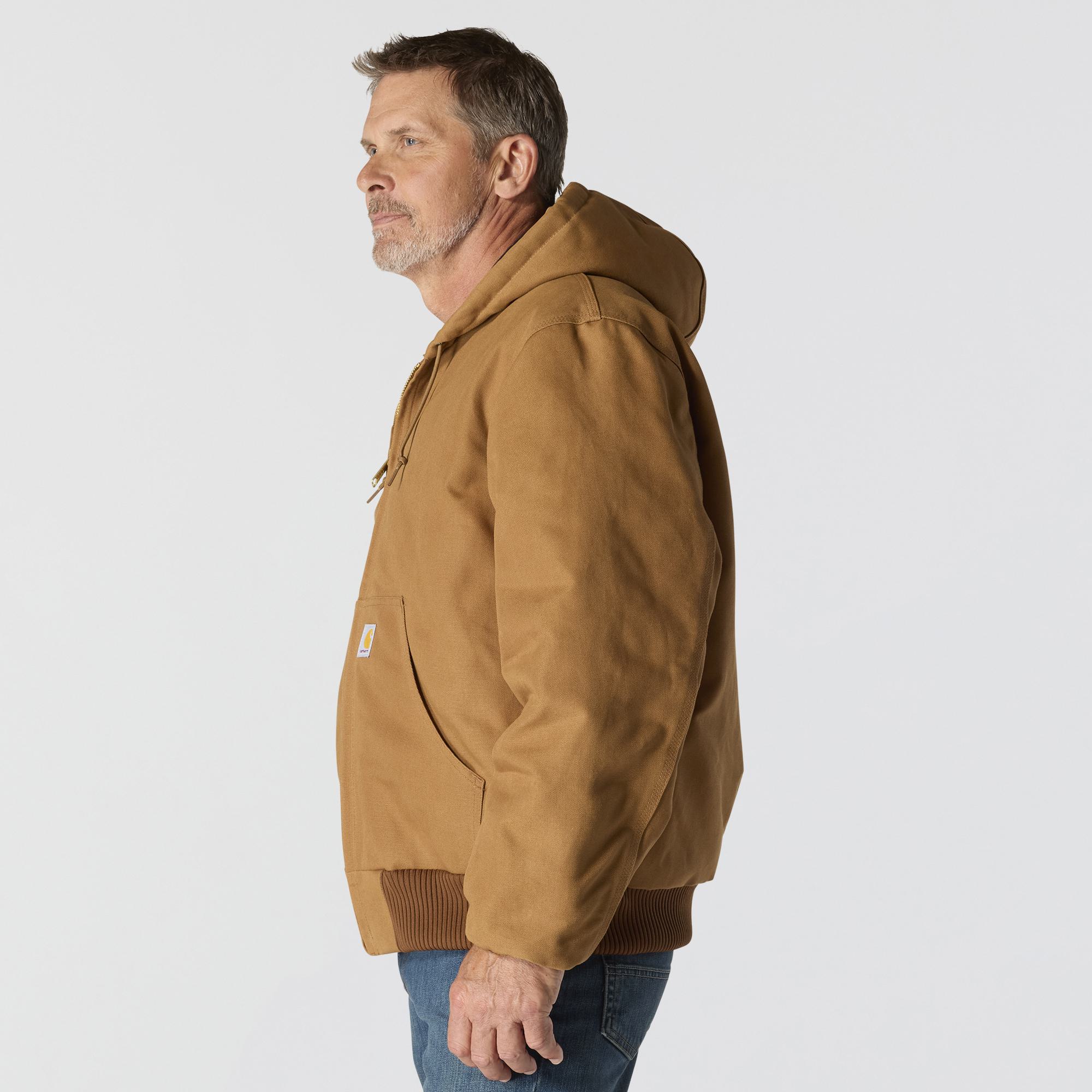 Carhartt Men's Flannel Lined Firm Duck Zip Hooded Active Jacket - Image 11