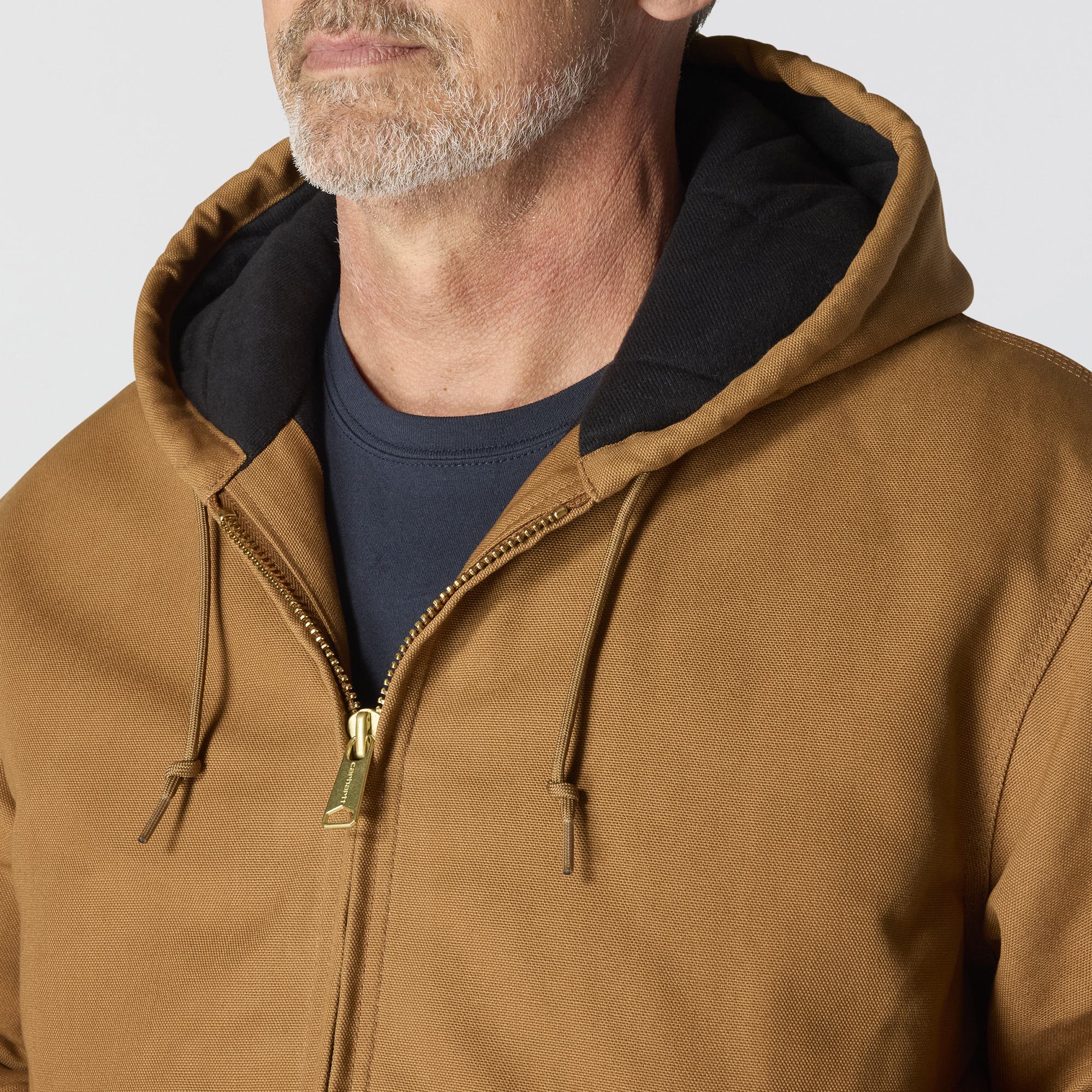 Carhartt Men's Flannel Lined Firm Duck Zip Hooded Active Jacket - Image 13
