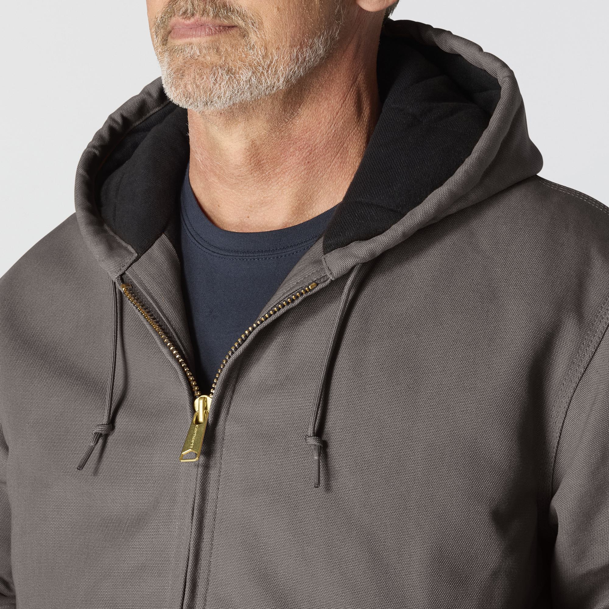 Carhartt Men's Flannel Lined Firm Duck Zip Hooded Active Jacket - Image 19