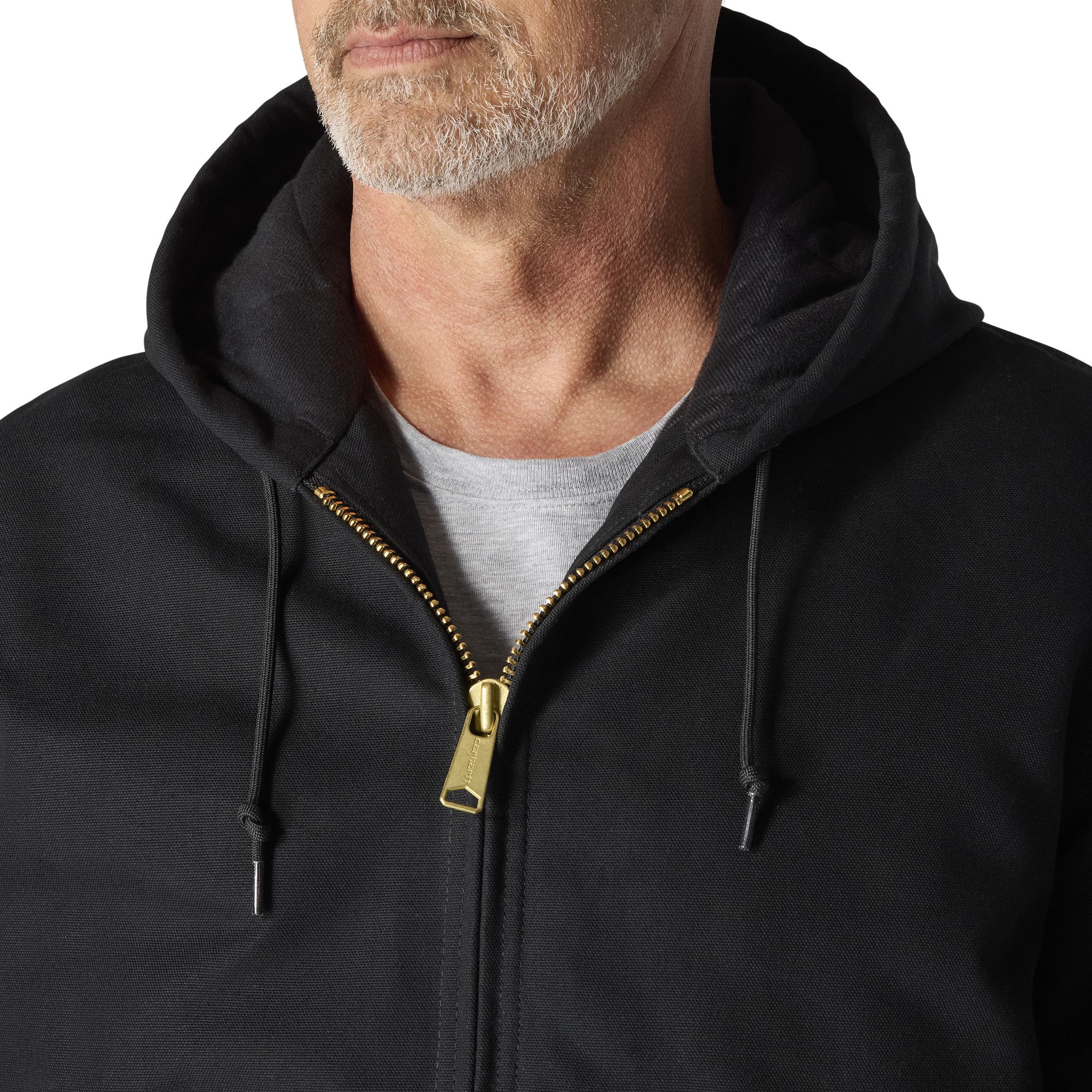 Carhartt Men's Flannel Lined Firm Duck Zip Hooded Active Jacket - Image 3