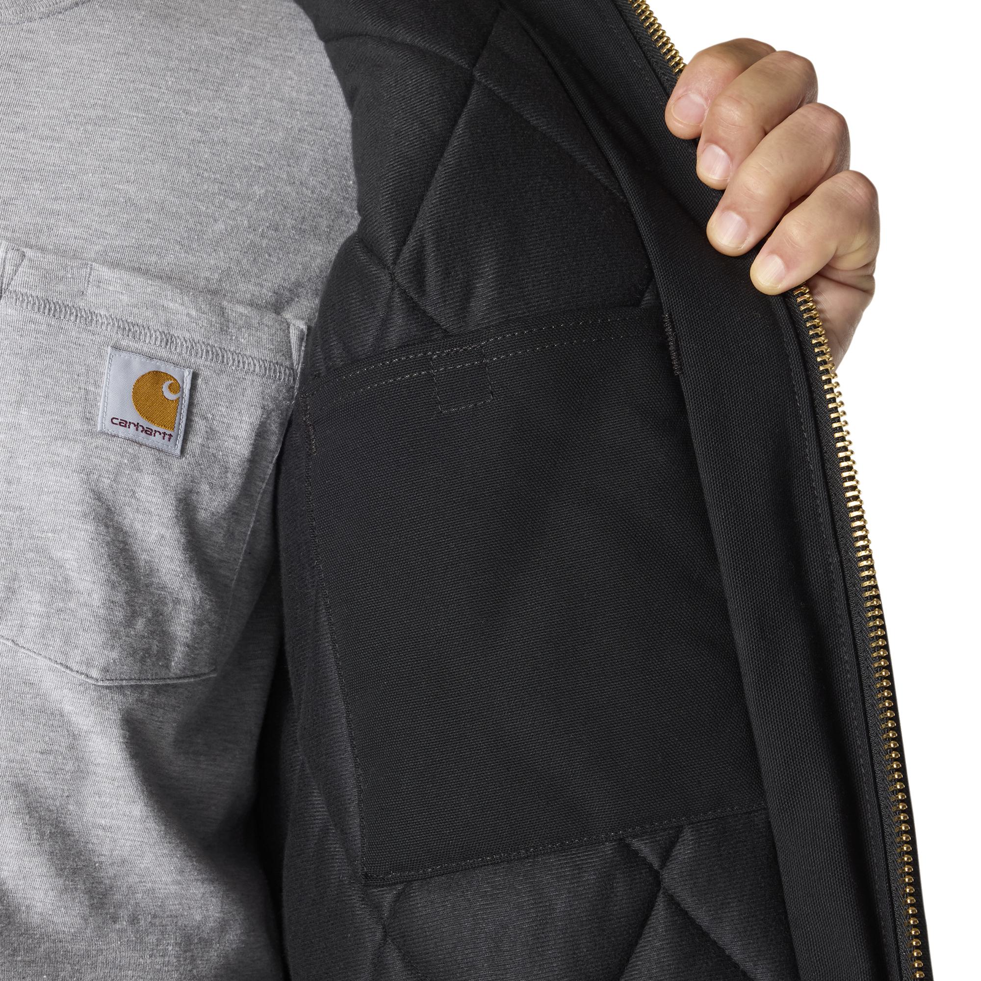 Carhartt Men's Flannel Lined Firm Duck Zip Hooded Active Jacket - Image 4