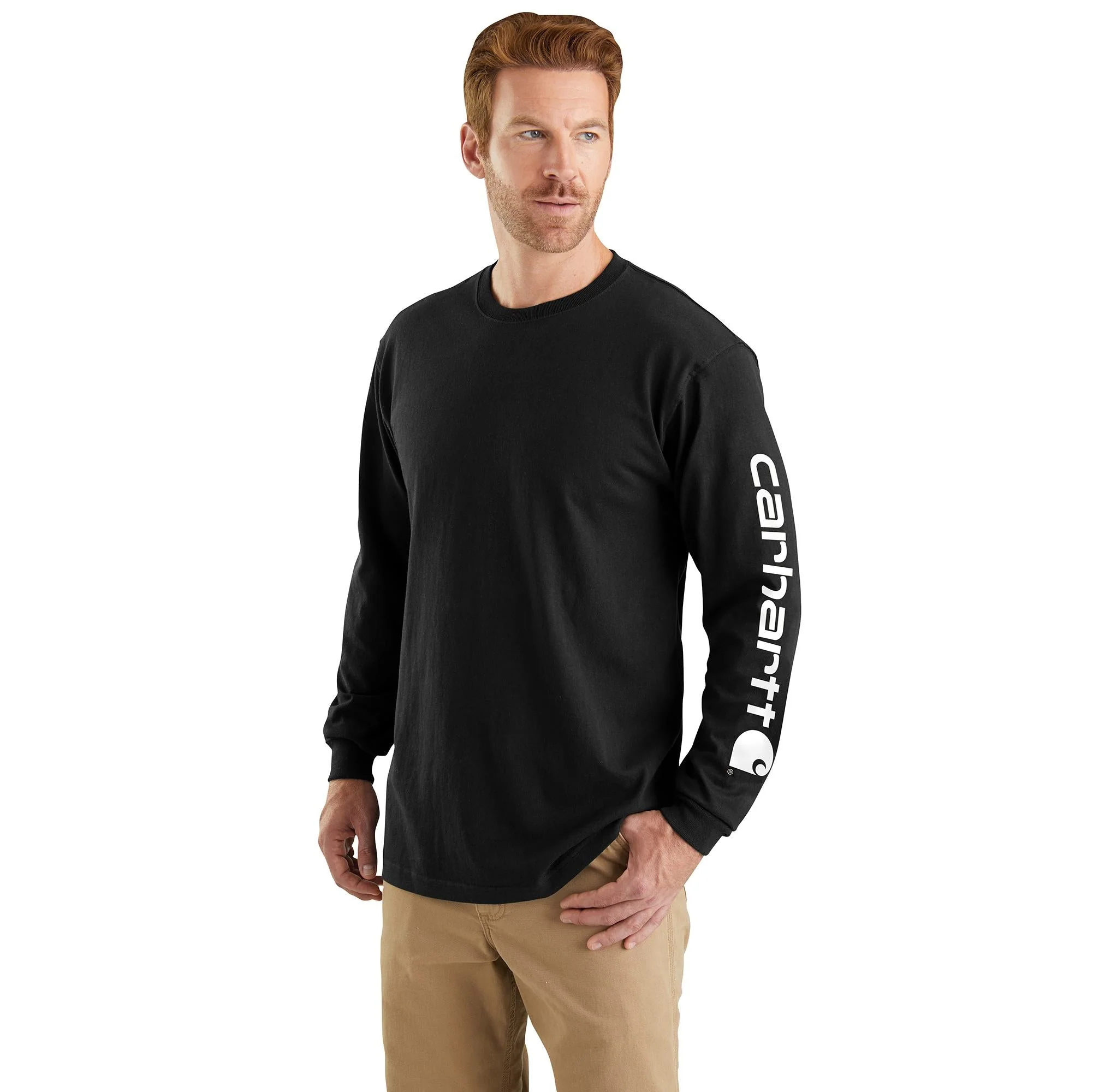 Carhartt Men's Signature Logo Long Sleeve T-Shirt
