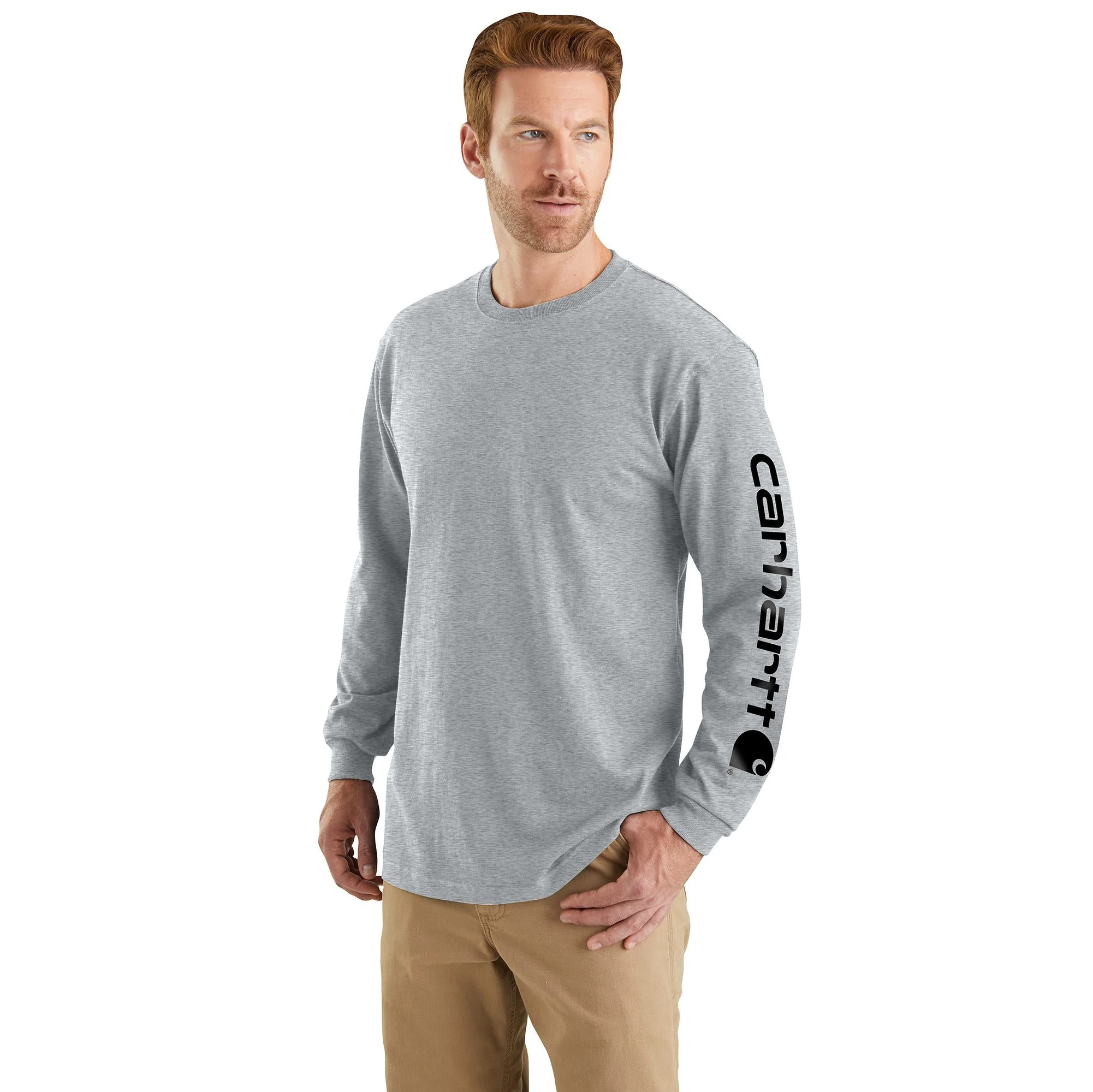 Carhartt Men's Signature Logo Long Sleeve T-Shirt - Image 14