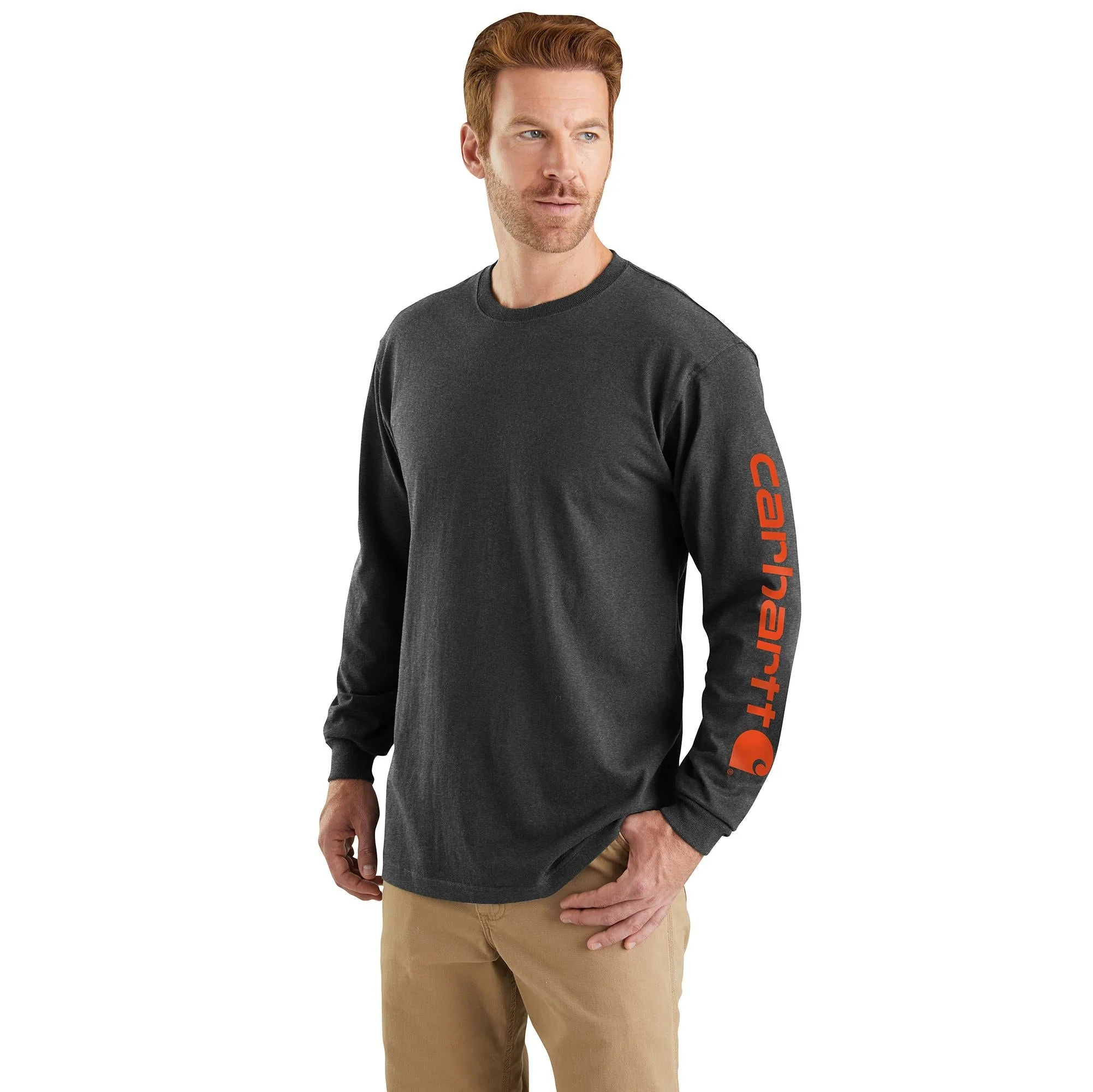 Carhartt Men's Signature Logo Long Sleeve T-Shirt - Image 4