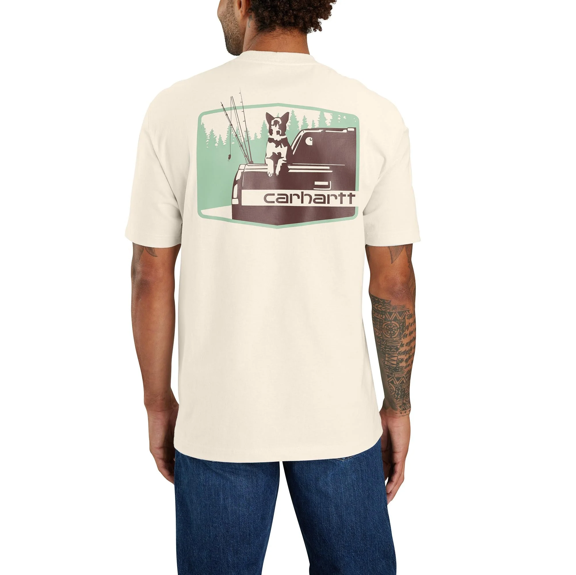 Carhartt Men's Loose Fit Heavyweight Short Sleeve Pocket Dog Graphic Tee - Image 5