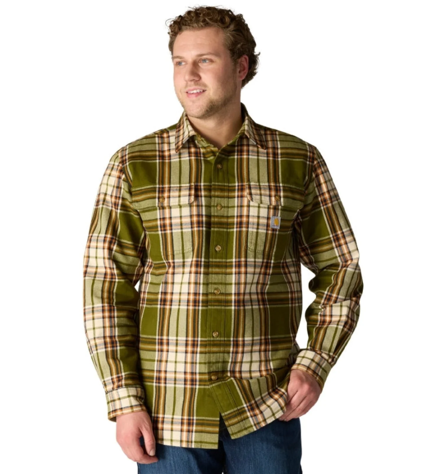 Carhartt Men's Loose Fit Heavyweight Long Sleeve Flannel Plaid Work Shirt - Image 2