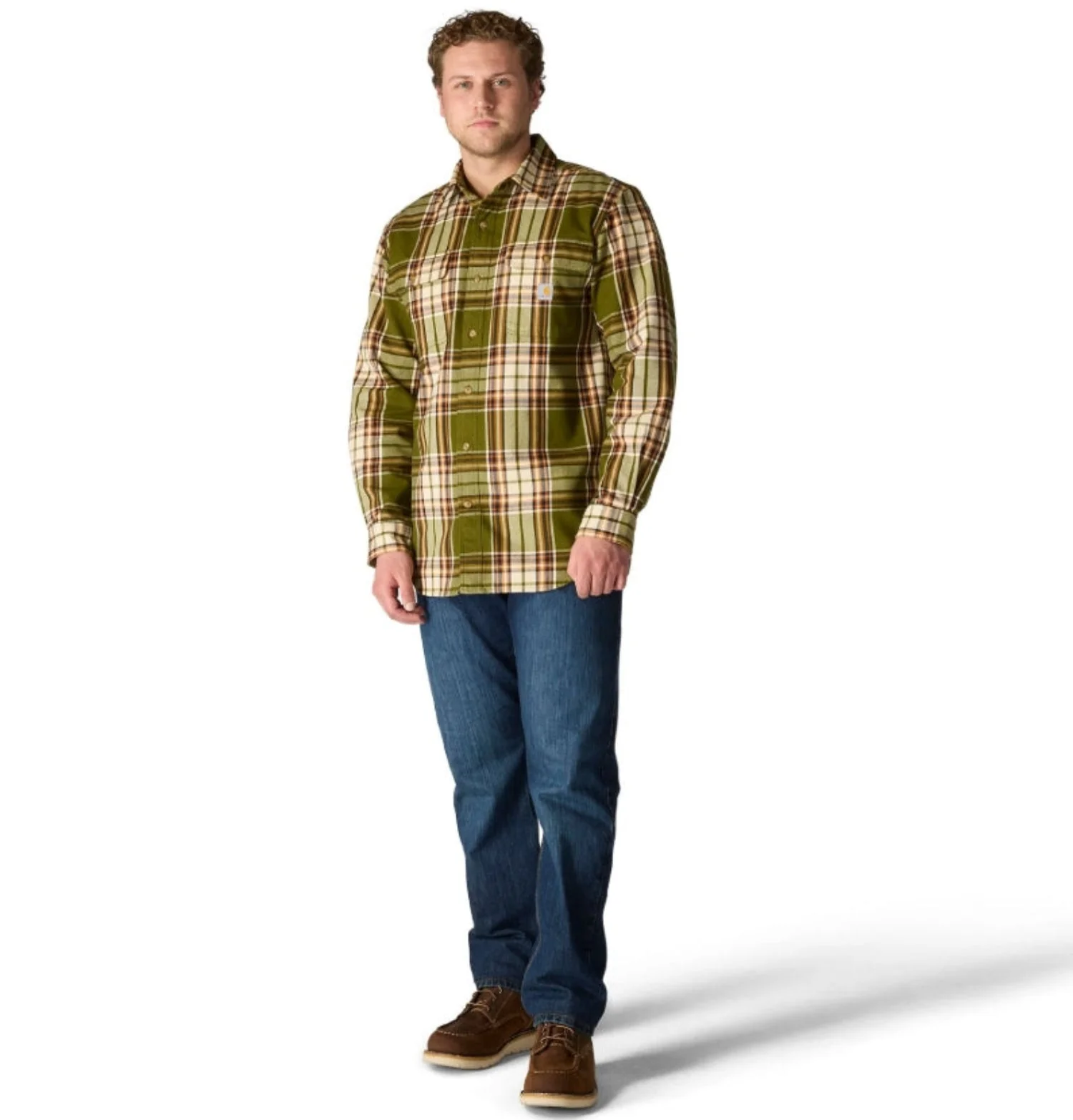 Carhartt Men's Loose Fit Heavyweight Long Sleeve Flannel Plaid Work Shirt - Image 5
