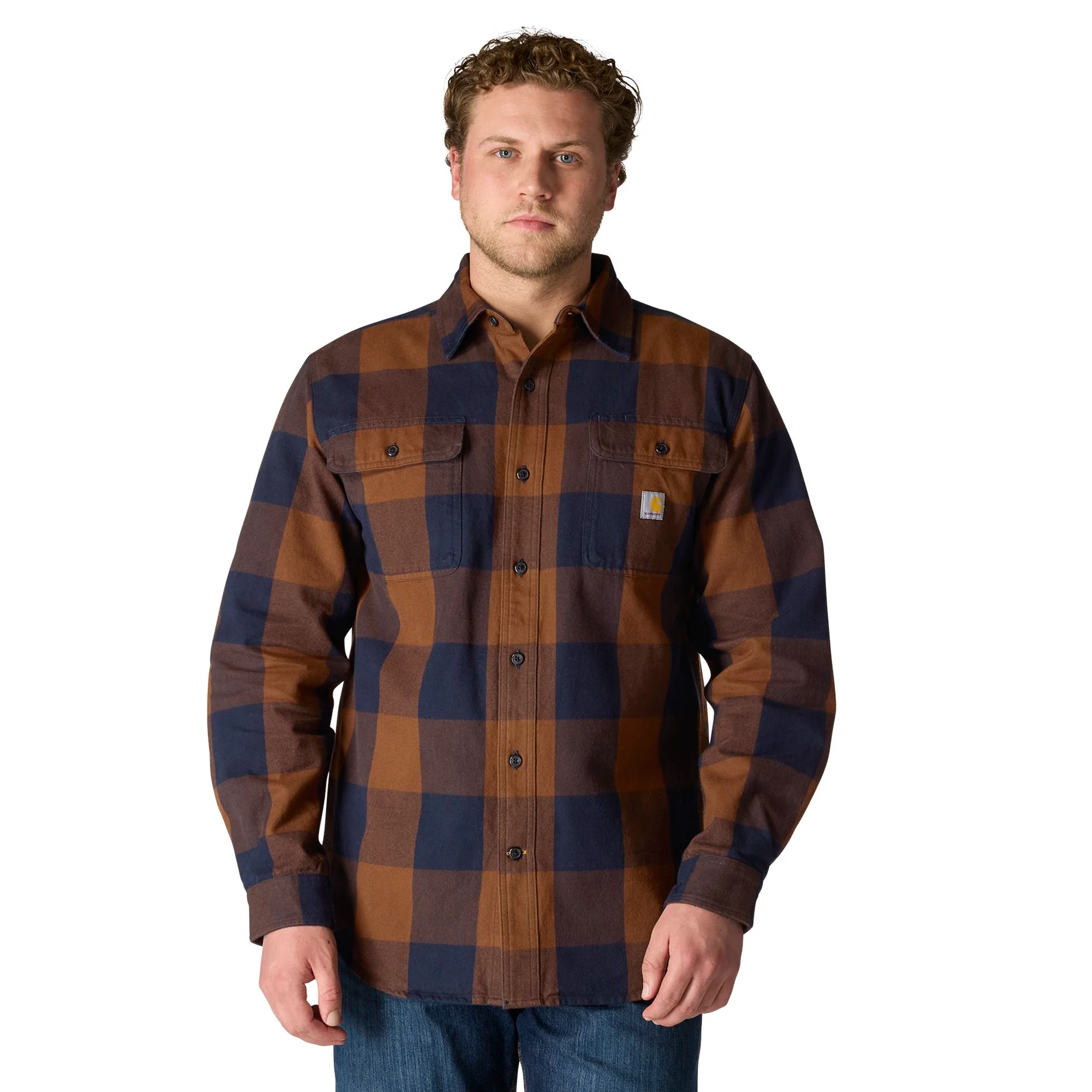Carhartt Men's Loose Fit Heavyweight Long Sleeve Flannel Plaid Work Shirt - Image 7