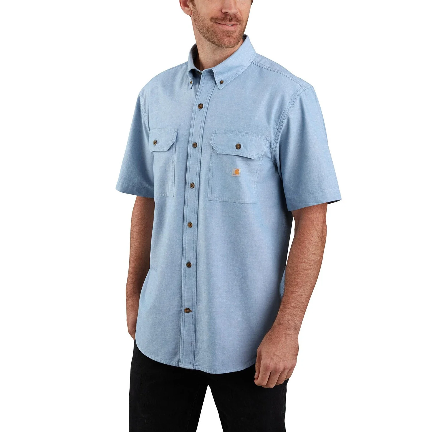 Carhartt Men's Loose Fit Midweight Chambray Short Sleeve Shirt - Image 4