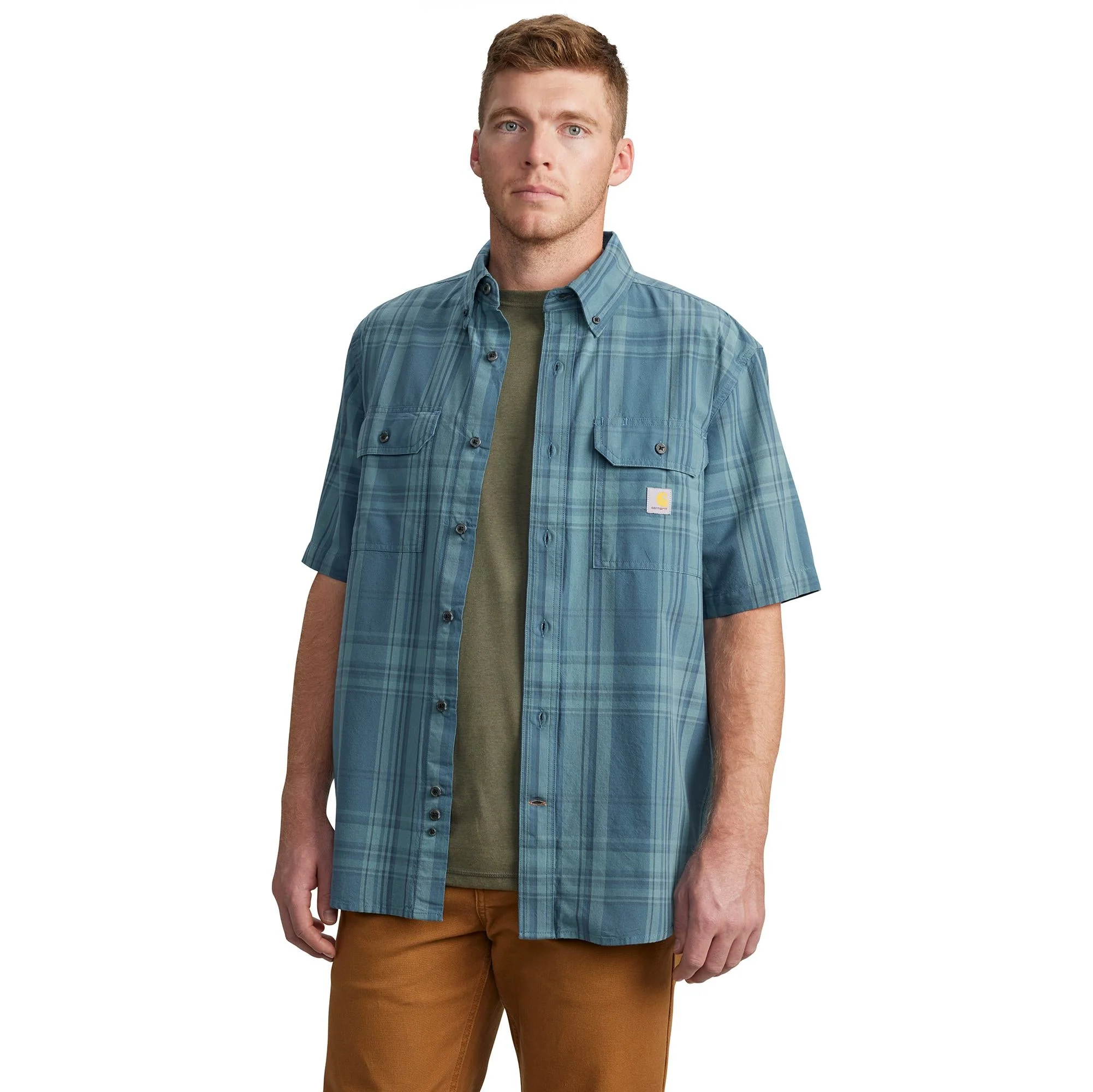 Carhartt Men's Loose Fit Midweight Button-Down Short Sleeve Work Shirt - Image 3