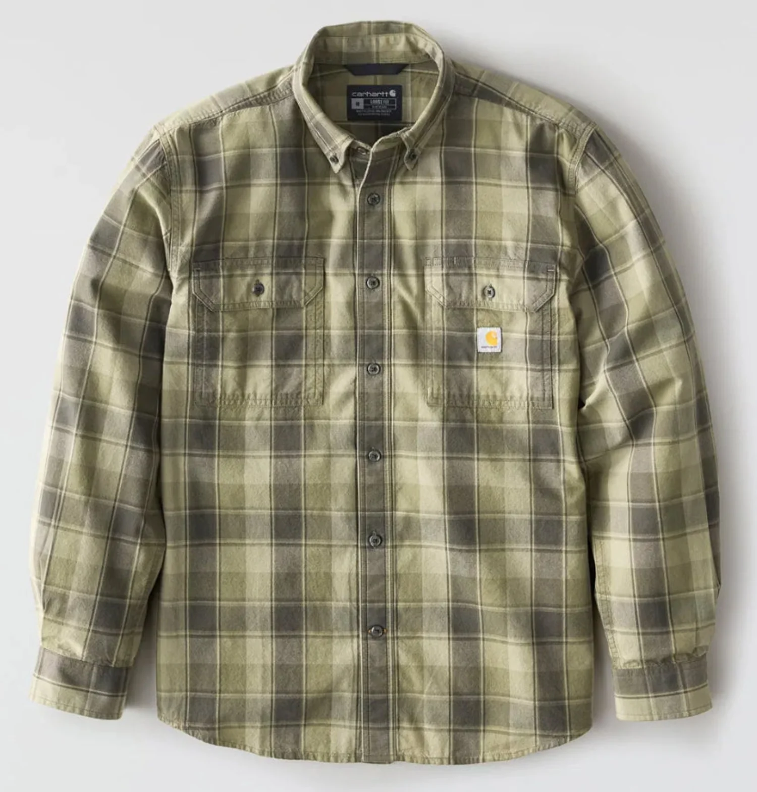 Carhartt Men's Loose Fit Midweight Chambray Long Sleeve Plaid Shirt - Image 6
