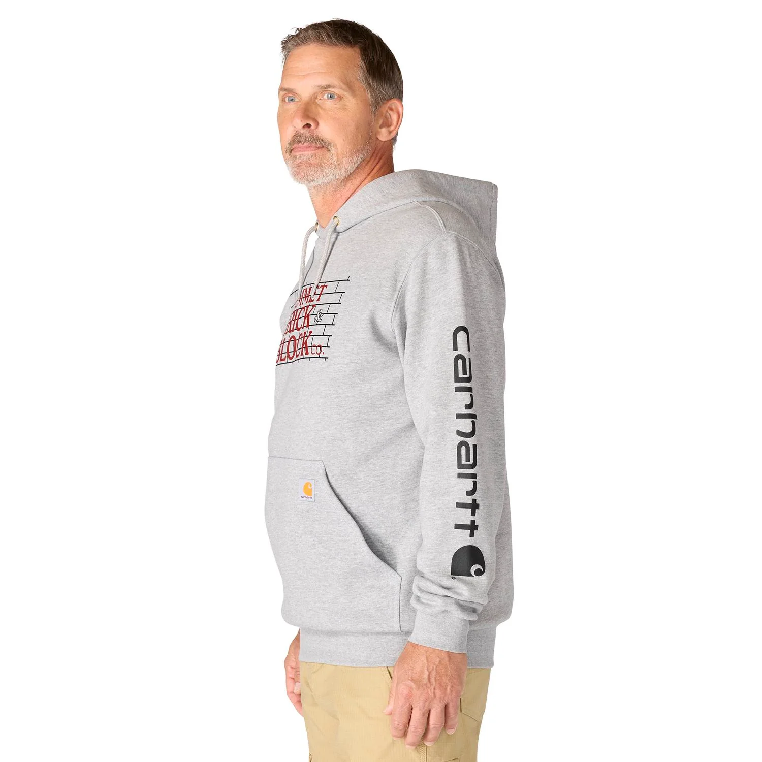 Carhartt Men's Signature Logo Hooded Pullover Sweatshirt - Image 24