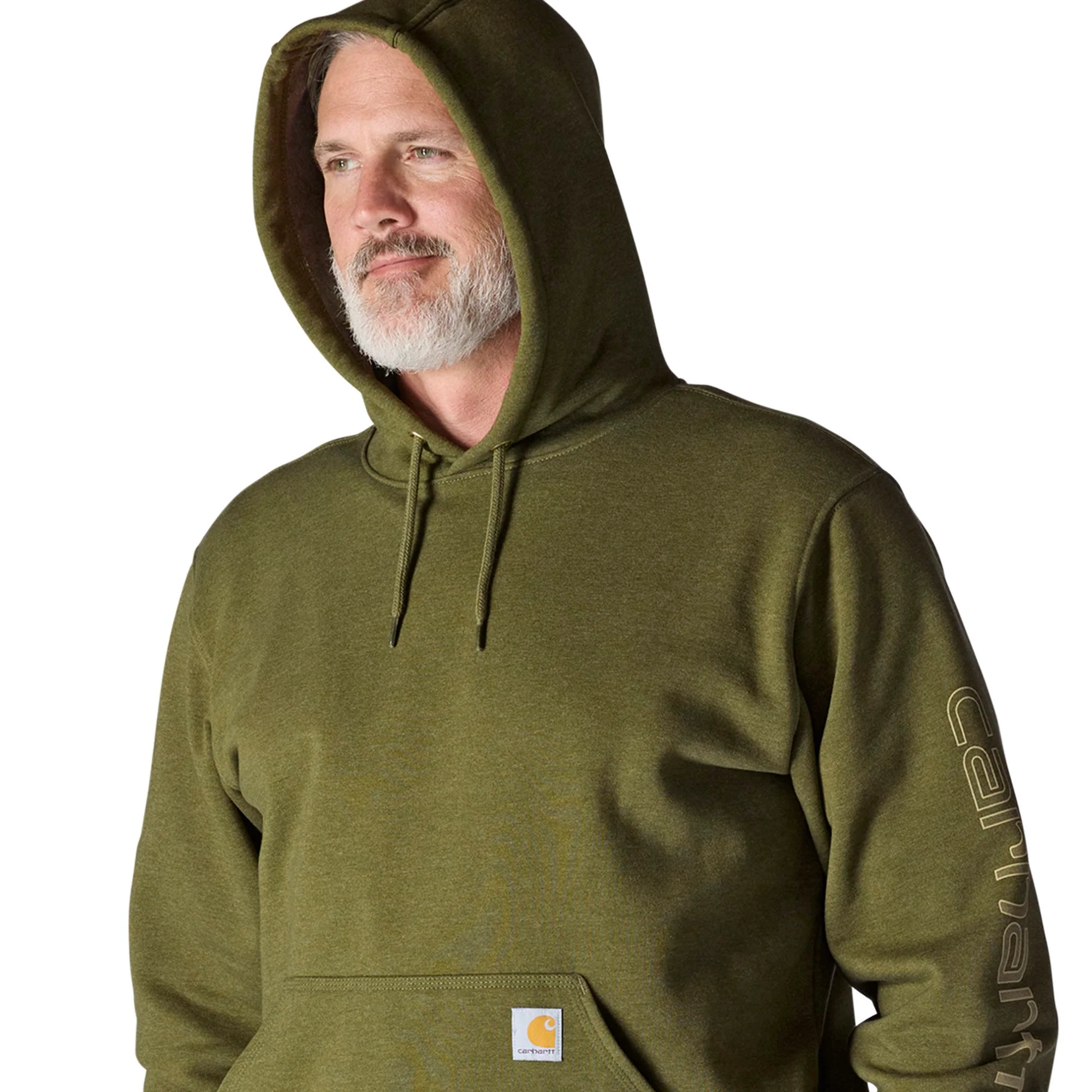 Carhartt Men's Signature Logo Hooded Pullover Sweatshirt - Image 33
