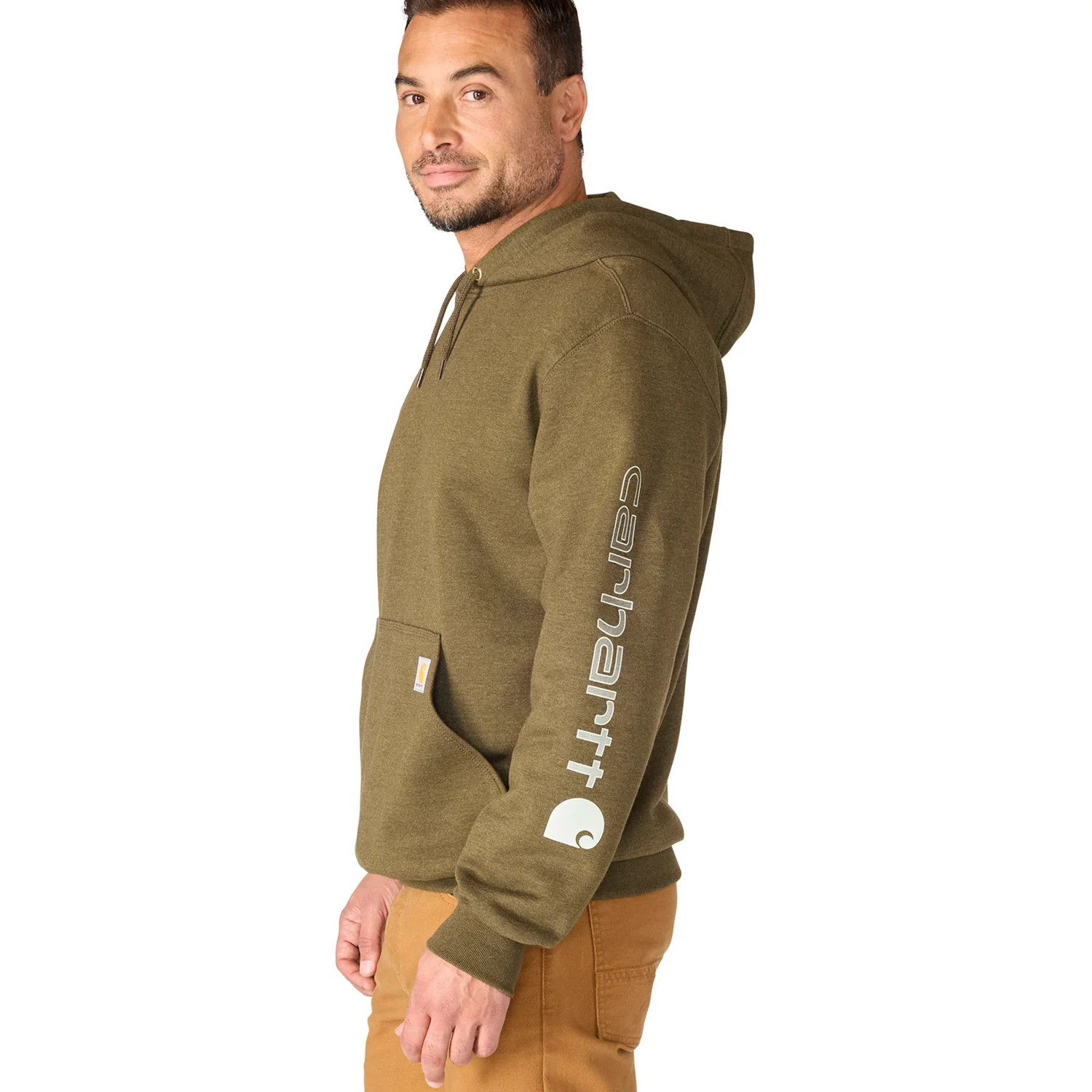 Carhartt Men's Signature Logo Hooded Pullover Sweatshirt - Image 46