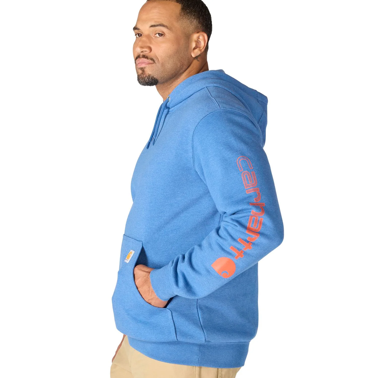 Carhartt Men's Signature Logo Hooded Pullover Sweatshirt - Image 55
