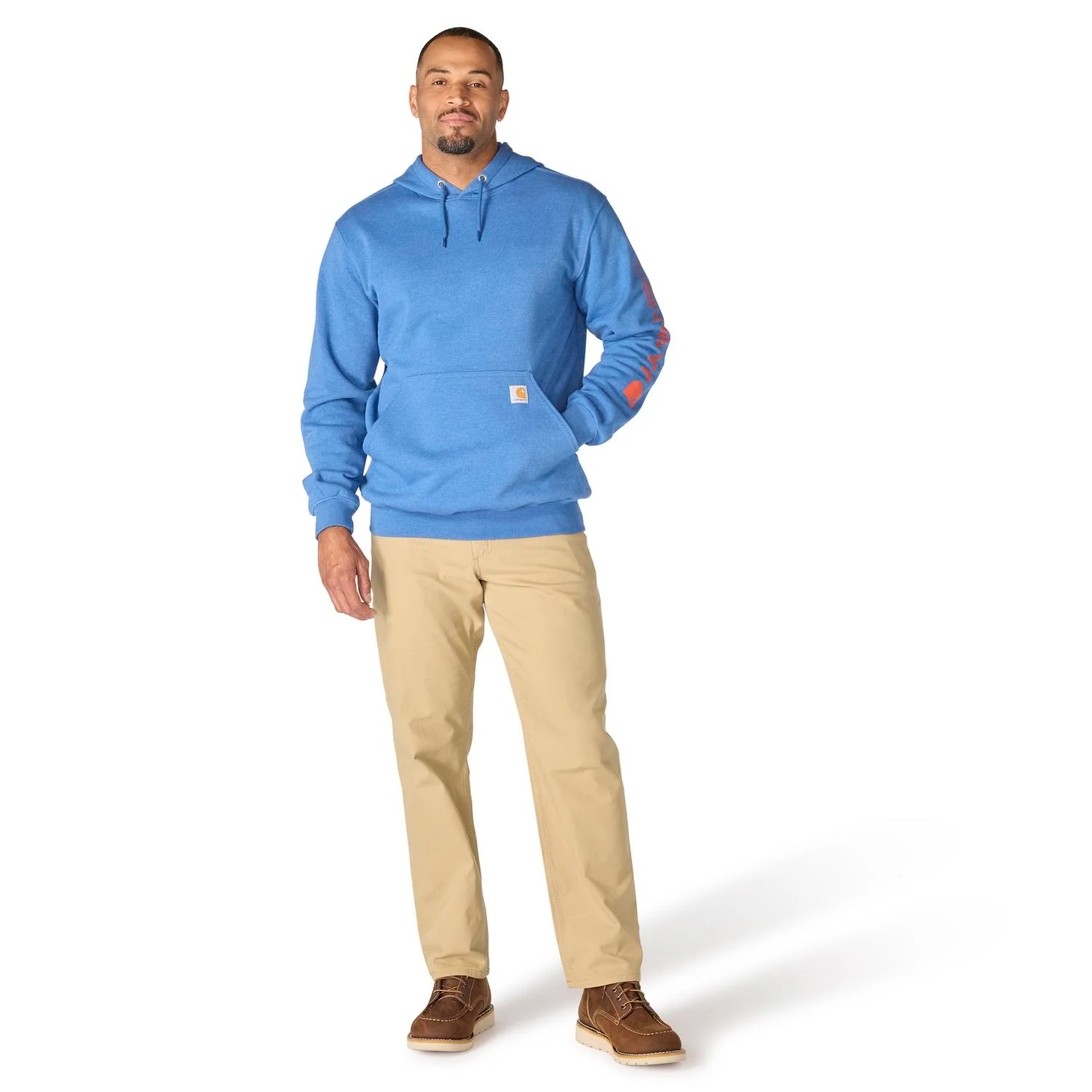 Carhartt Men's Signature Logo Hooded Pullover Sweatshirt - Image 58