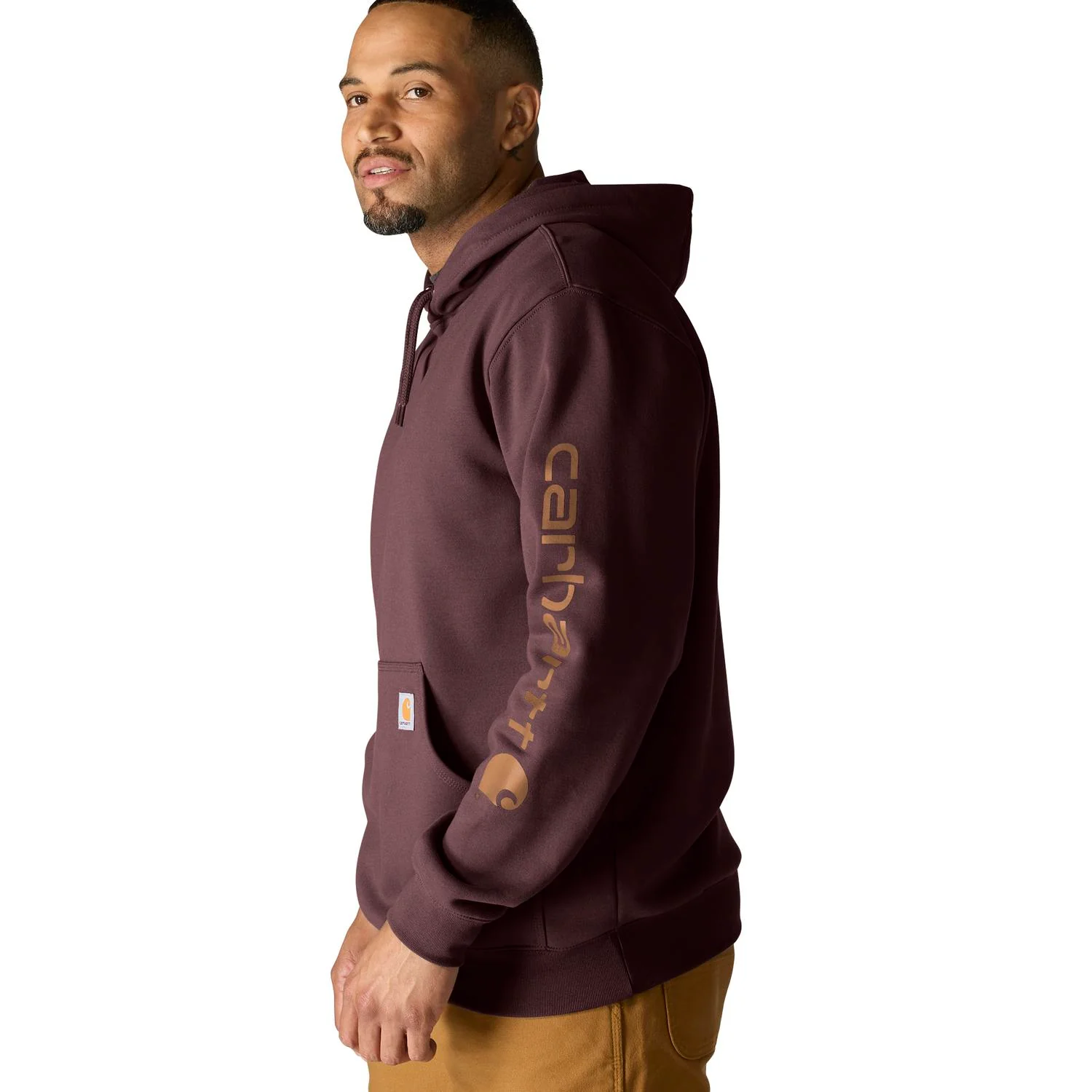 Carhartt Men's Signature Logo Hooded Pullover Sweatshirt - Image 60