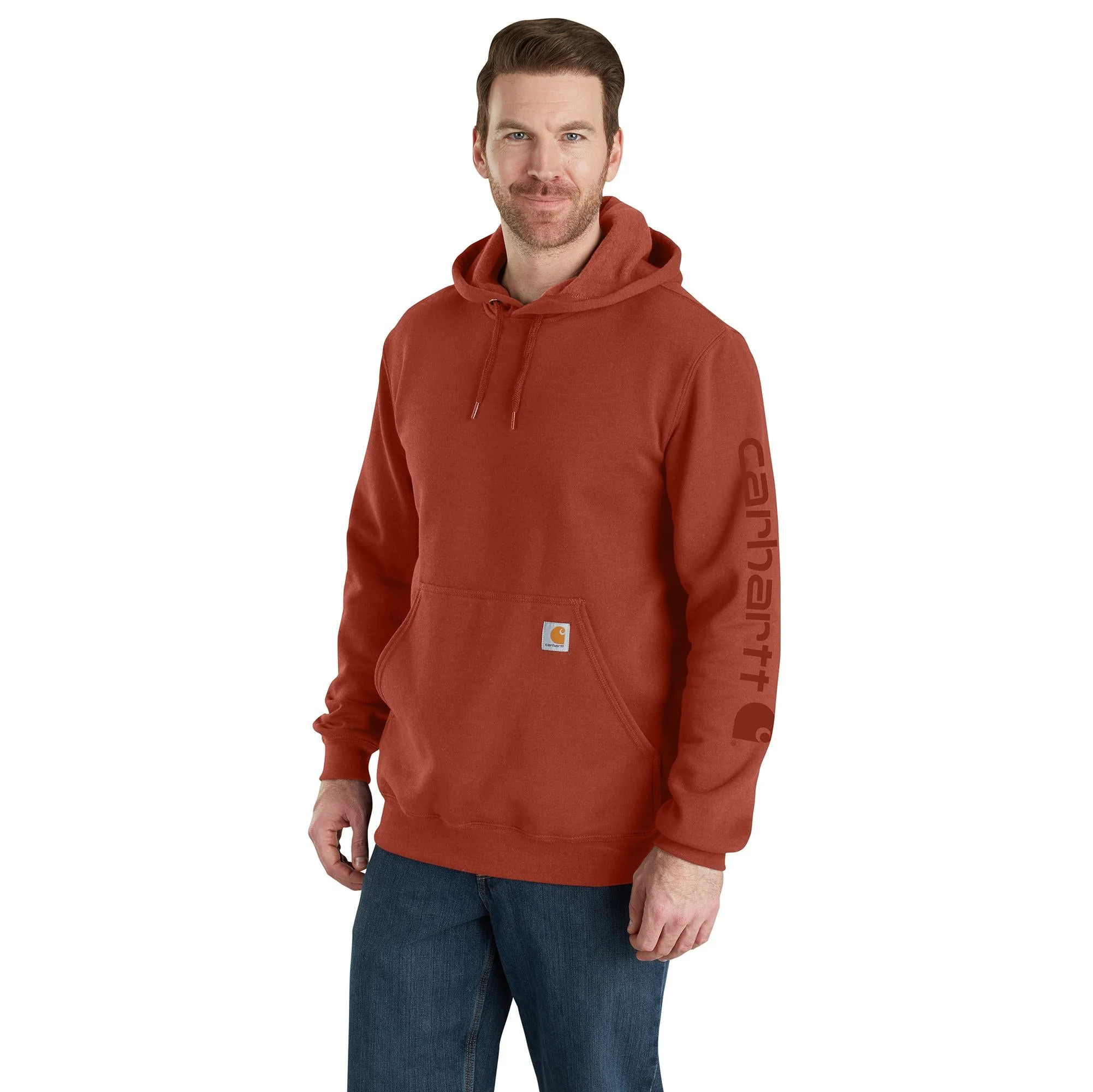 Carhartt Men's Signature Logo Hooded Pullover Sweatshirt - Image 64