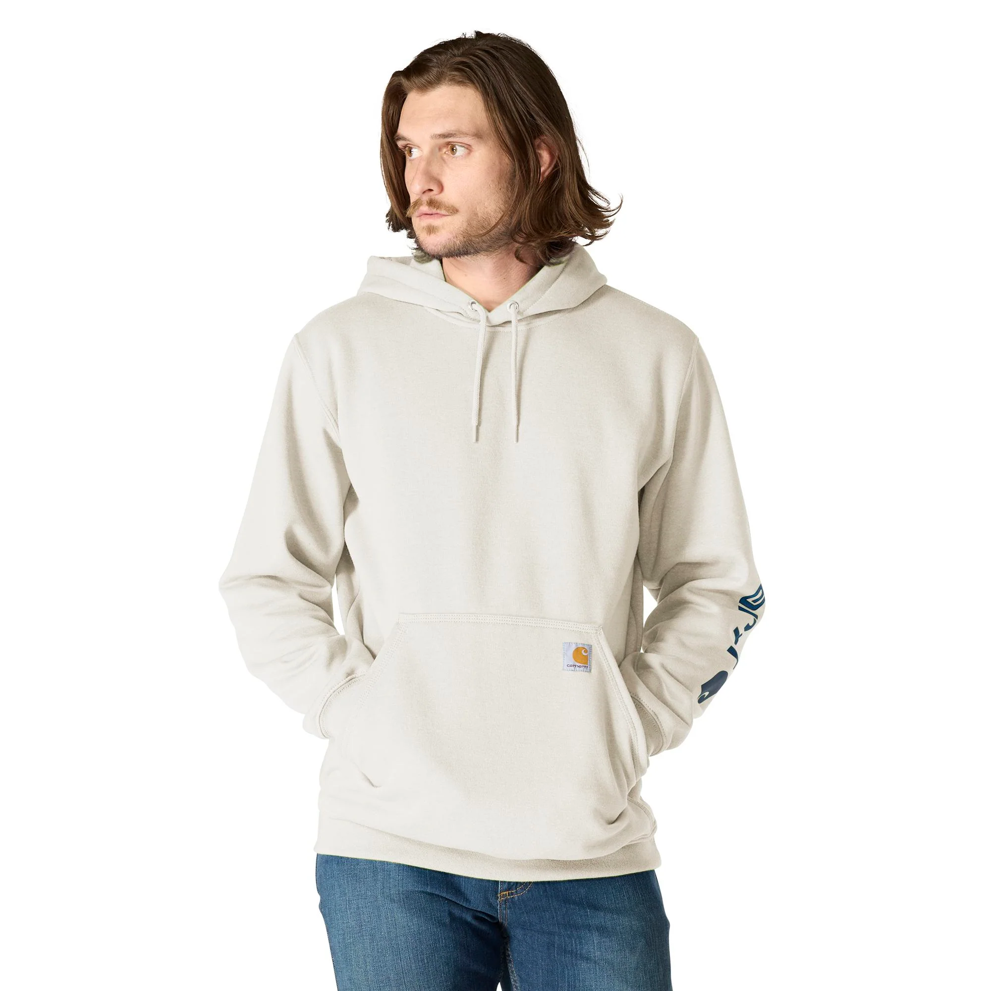 Carhartt Men's Signature Logo Hooded Pullover Sweatshirt - Image 73