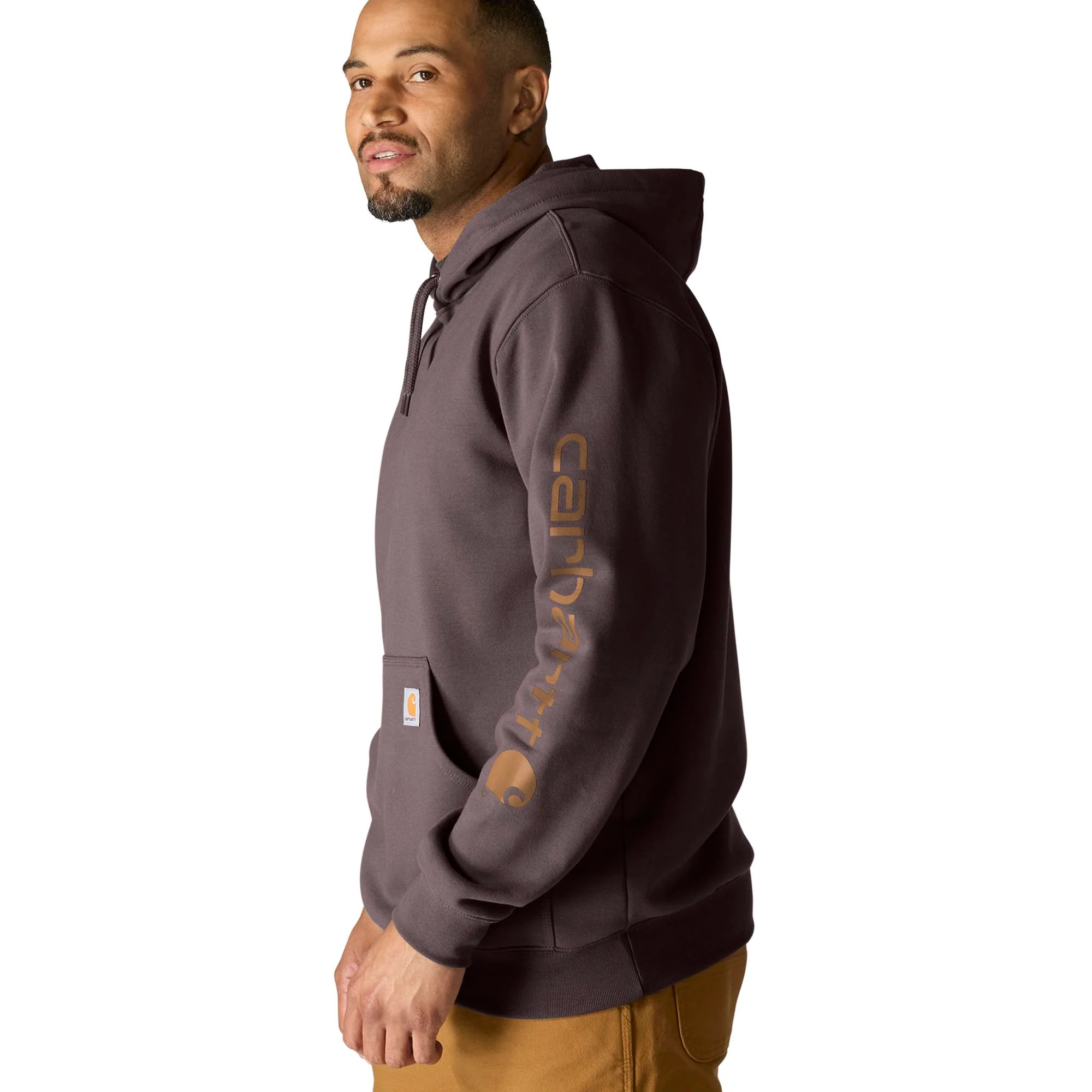 Carhartt Men's Signature Logo Hooded Pullover Sweatshirt - Image 8