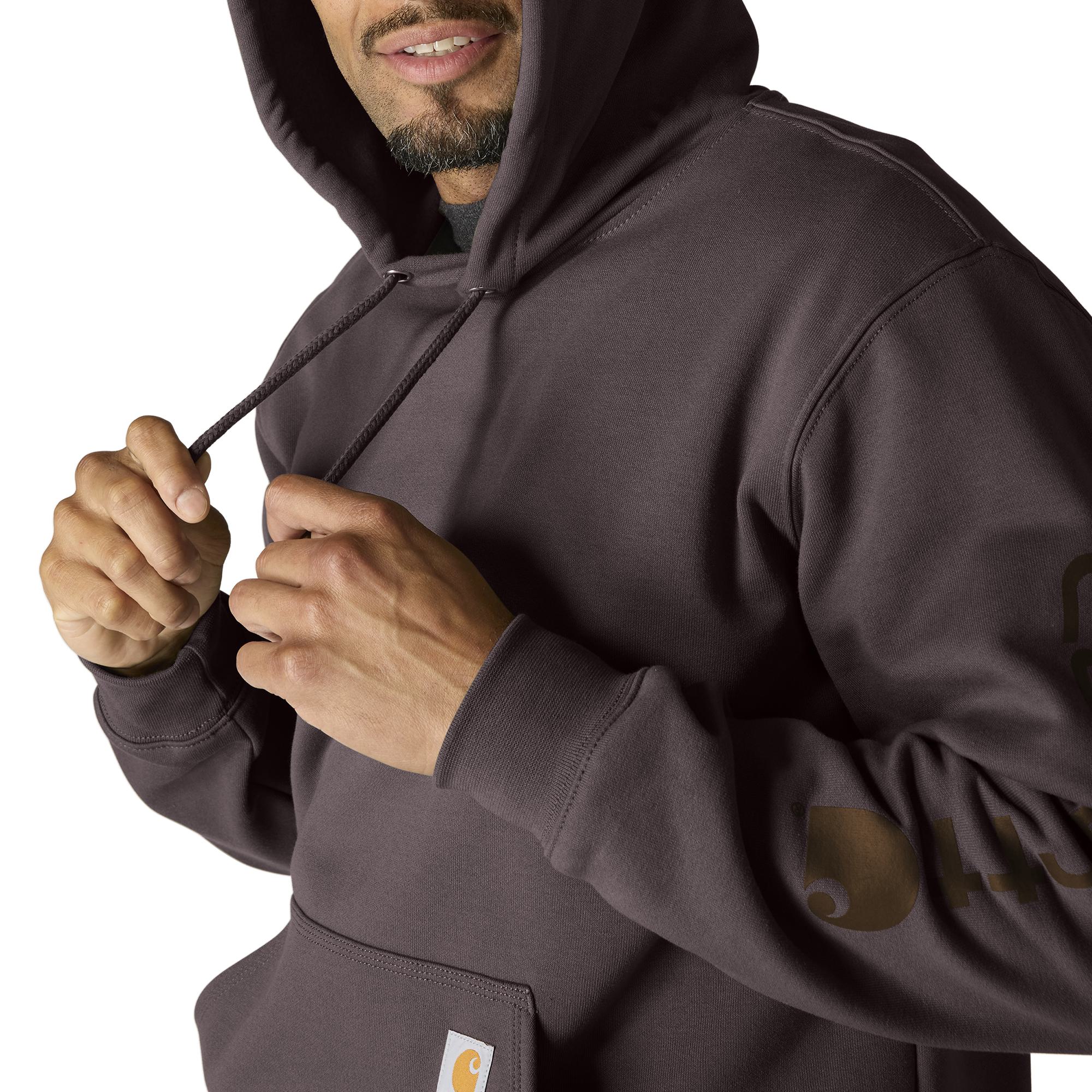 Carhartt Men's Signature Logo Hooded Pullover Sweatshirt - Image 9