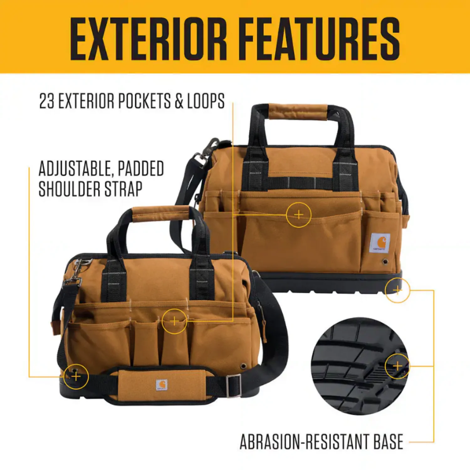 Carhartt Molded Base 33-Pocket Heavyweight 16" Tool Bag - Image 5