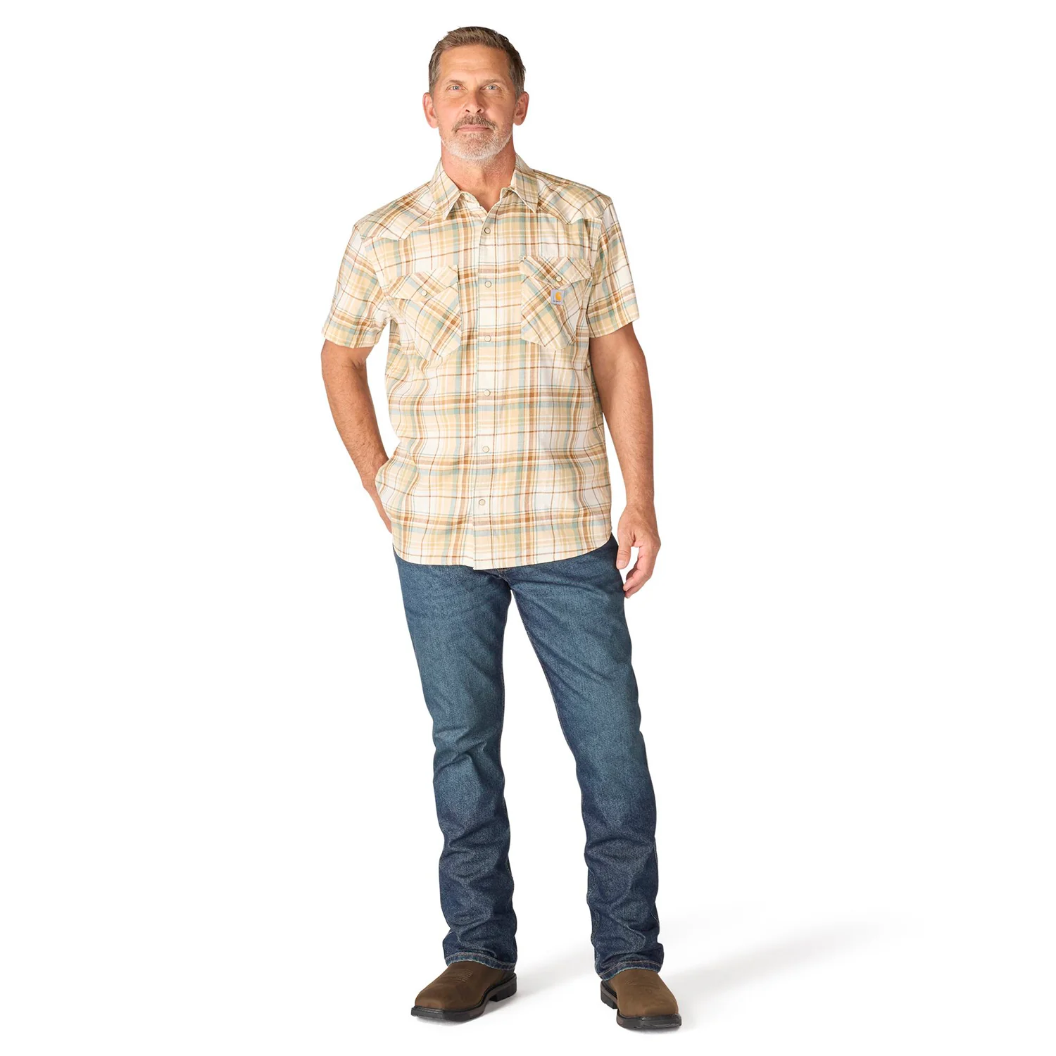 Carhartt Men's Montana Bozeman Relaxed Short Sleeve Plaid Shirt - Image 14