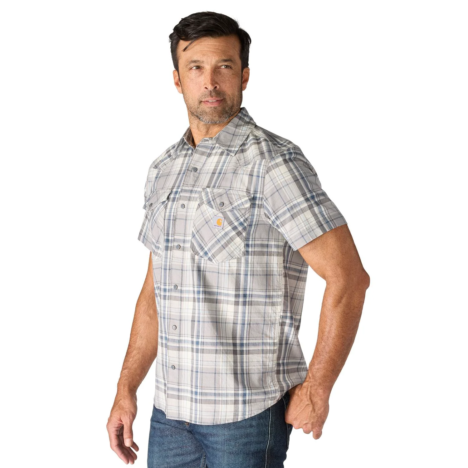 Carhartt Men's Montana Bozeman Relaxed Short Sleeve Plaid Shirt - Image 3