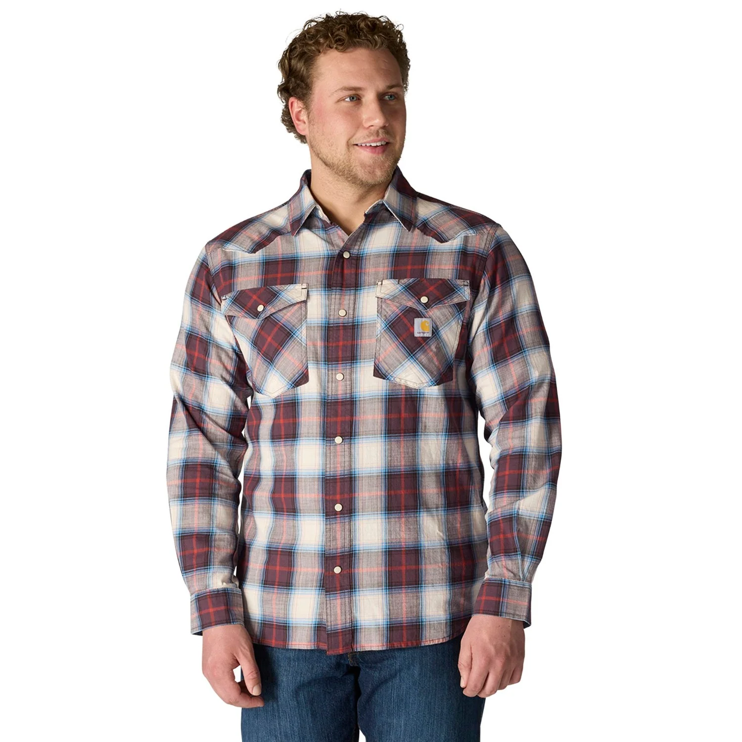 Carhartt Men's Montana Relaxed Fit Lightweight Snap-Front Long Sleeve Plaid Shirt