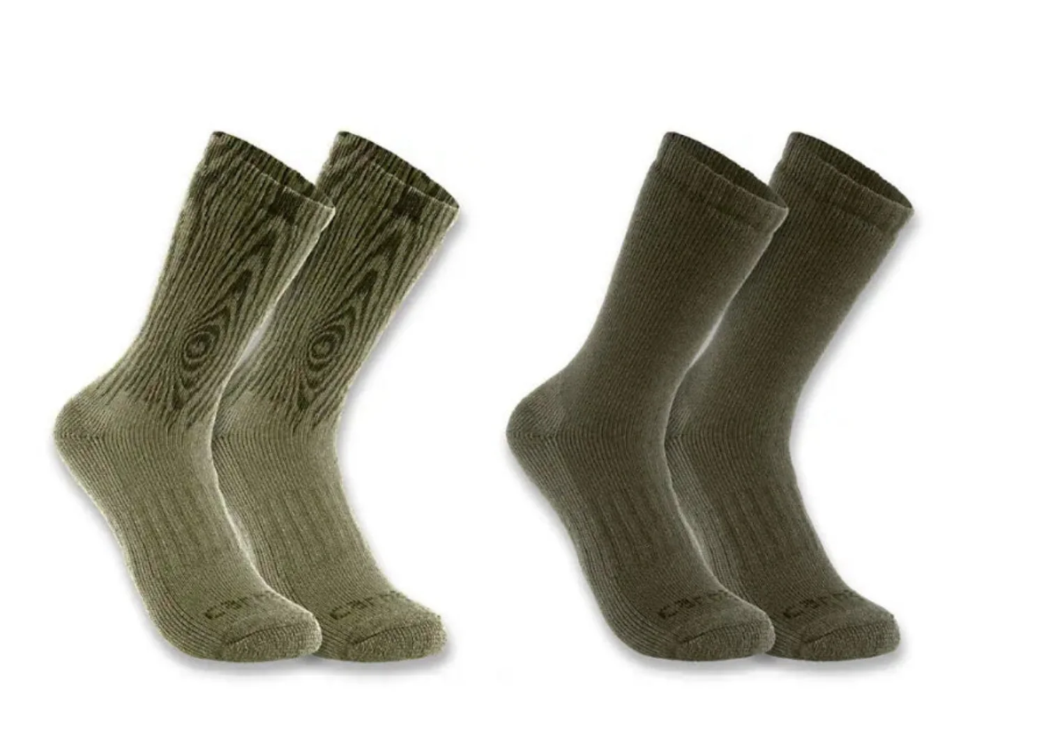 Carhartt Men's Midweight Synthetic Wool Blend Crew Sock 2 Pack