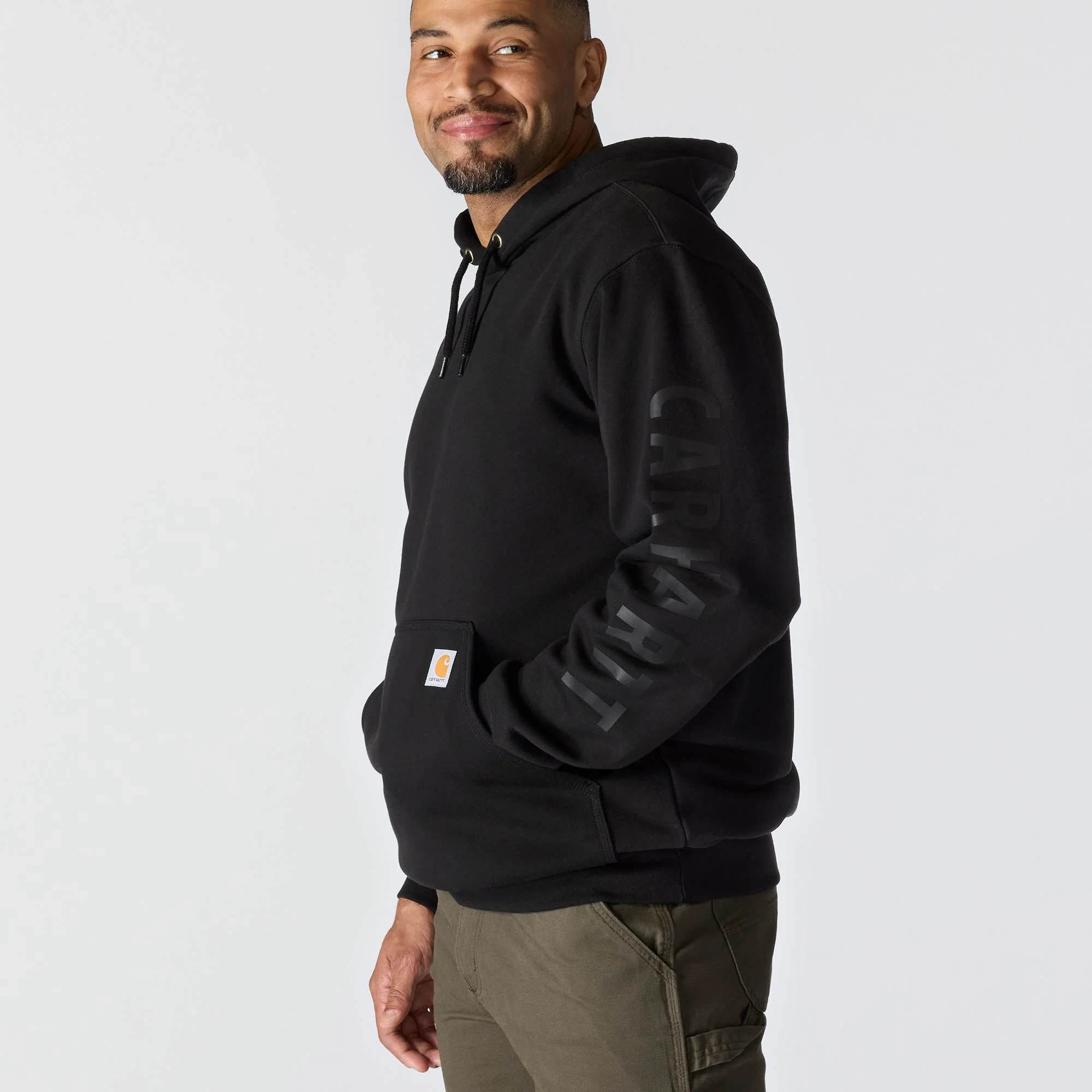 Carhartt Men's Rain Defender® Loose Fit Midweight Logo Graphic Sweatshirt - Image 9