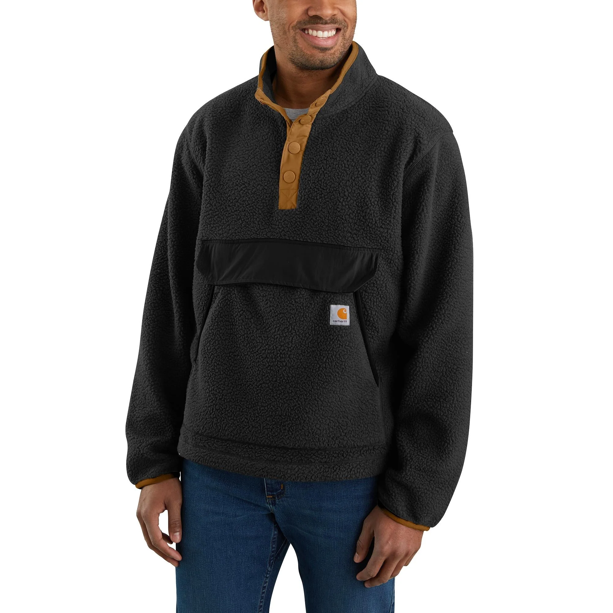 Carhartt Men's Relaxed Fit Snap Front Fleece Pullover - Image 10