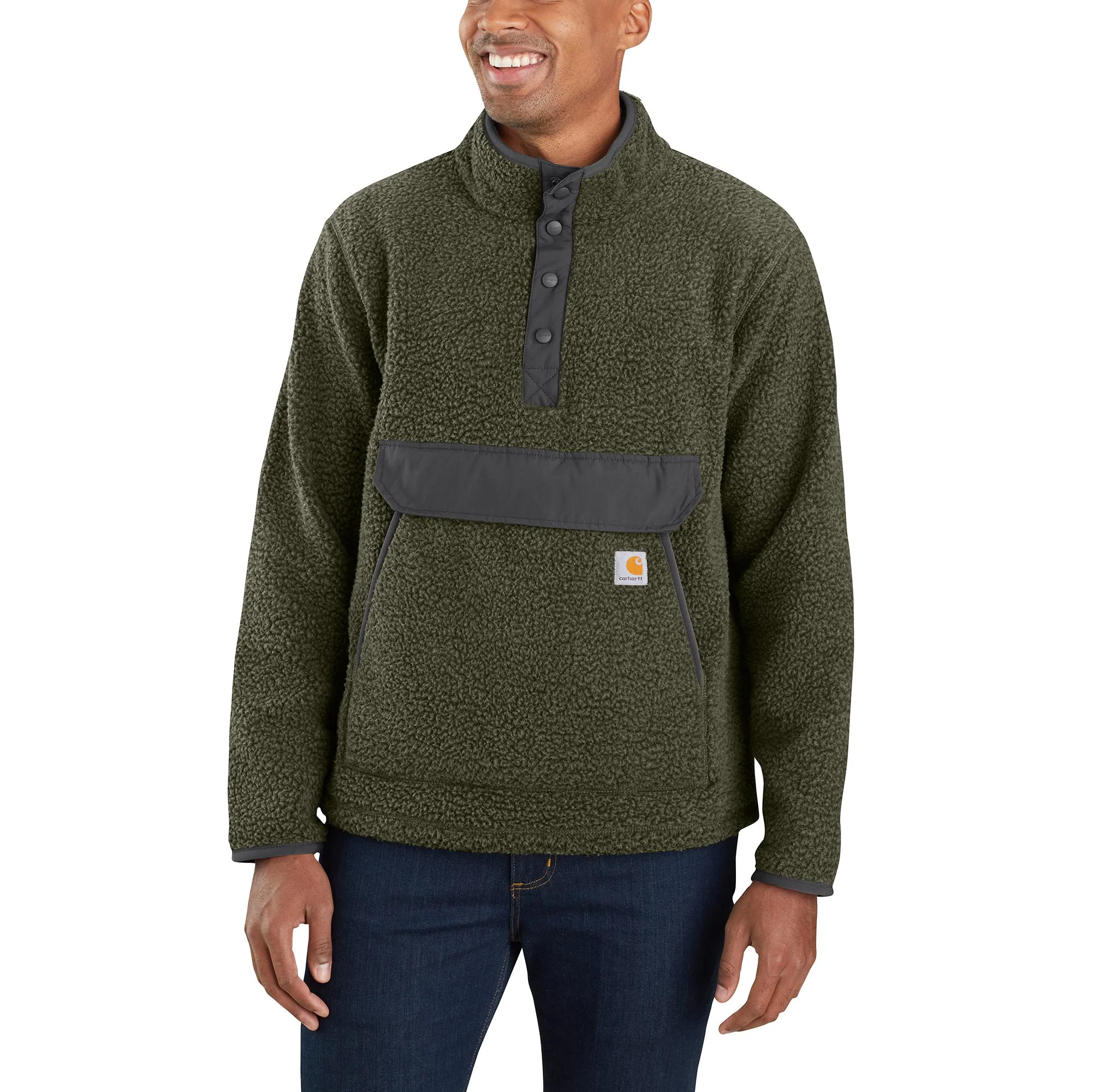 Carhartt Men's Relaxed Fit Snap Front Fleece Pullover - Image 11