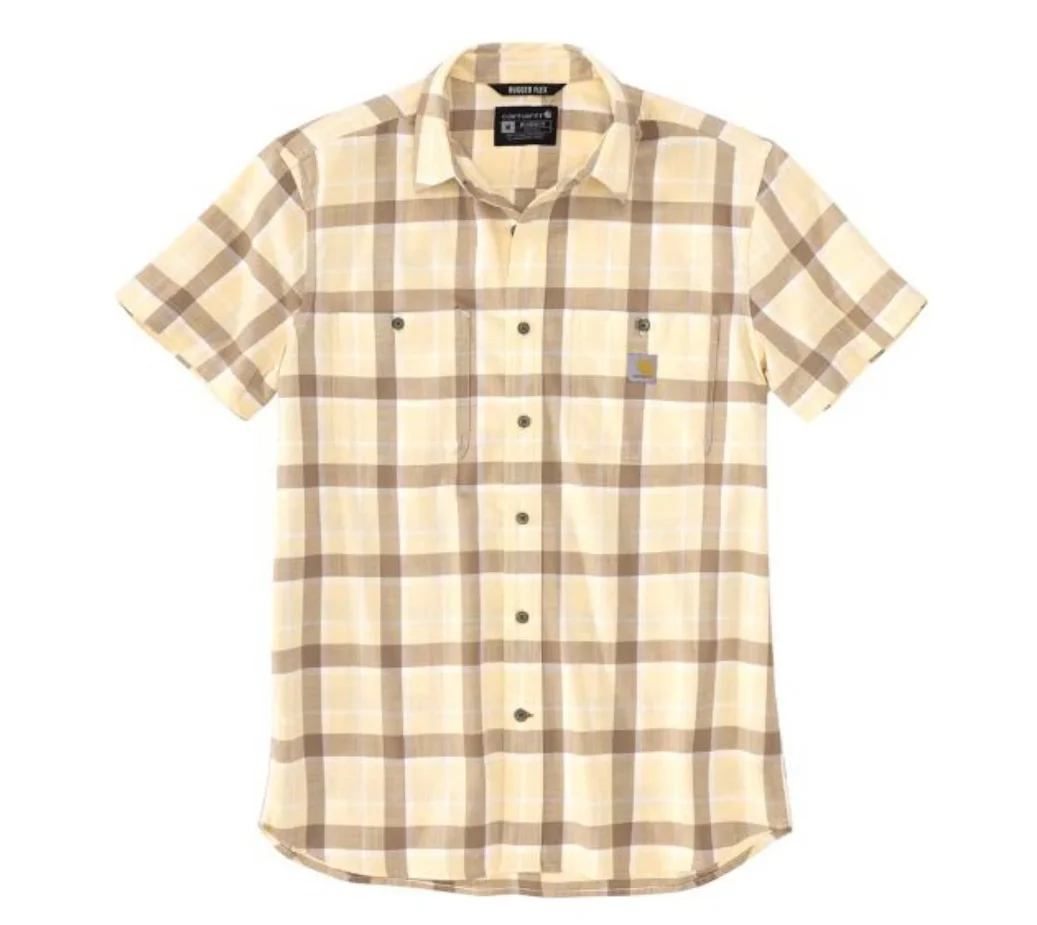 Carhartt Men's Rugged Flex Lightweight Button-Down Short Sleeve Plaid Shirt - Image 2