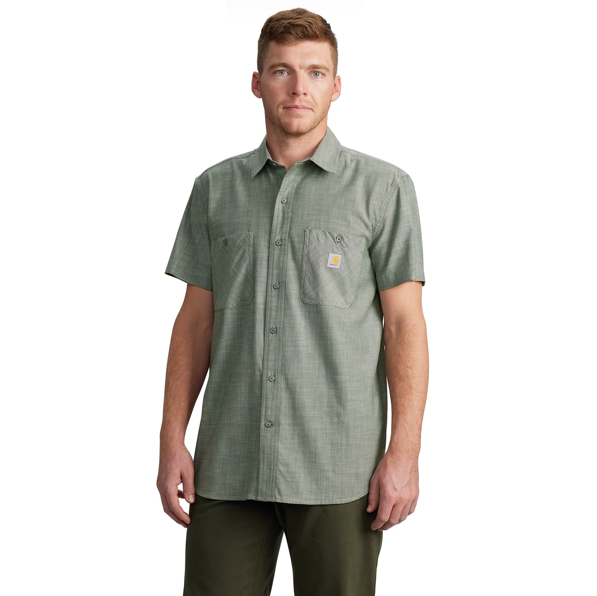 Carhartt Men's Rugged Flex Relaxed Fit Button-Down Short Sleeve Work Shirt