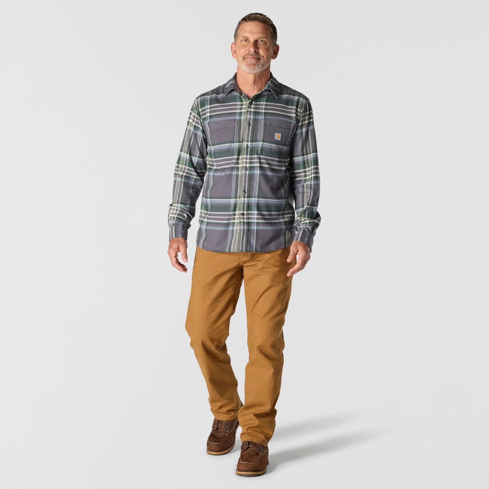 Carhartt Men's Rugged Flexâ„¢ Relaxed Fit Midweight Flannel Plaid Work Shirt - Image 16