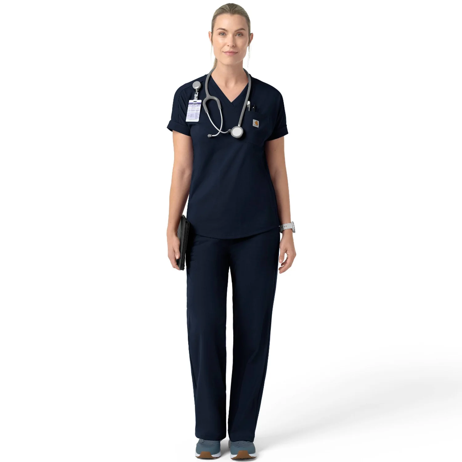 Carhartt Women's Force Cross-Flex Knit V-Neck Scrub Top - Image 14
