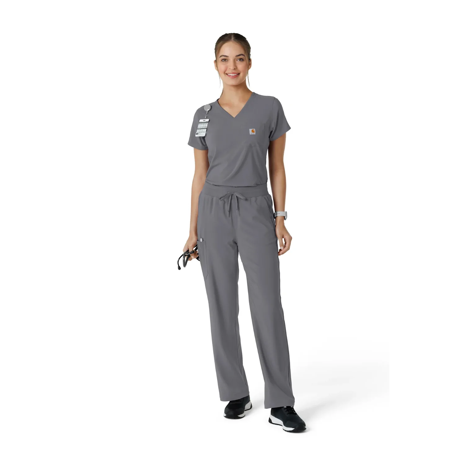 Carhartt Women's Force Cross Flex Tuck-In Scrub Top - Image 8