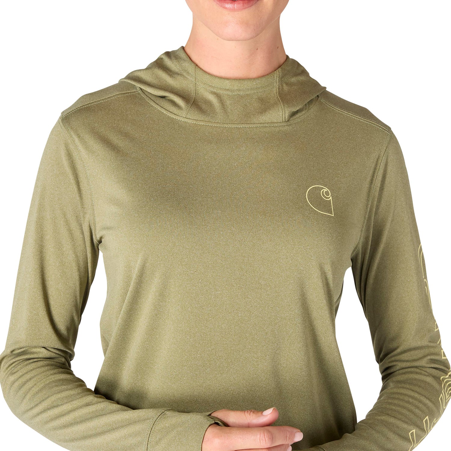Carhartt Women's Force Sun Defender Relaxed Fit Long Sleeve Graphic Hooded T-Shirt - Image 11
