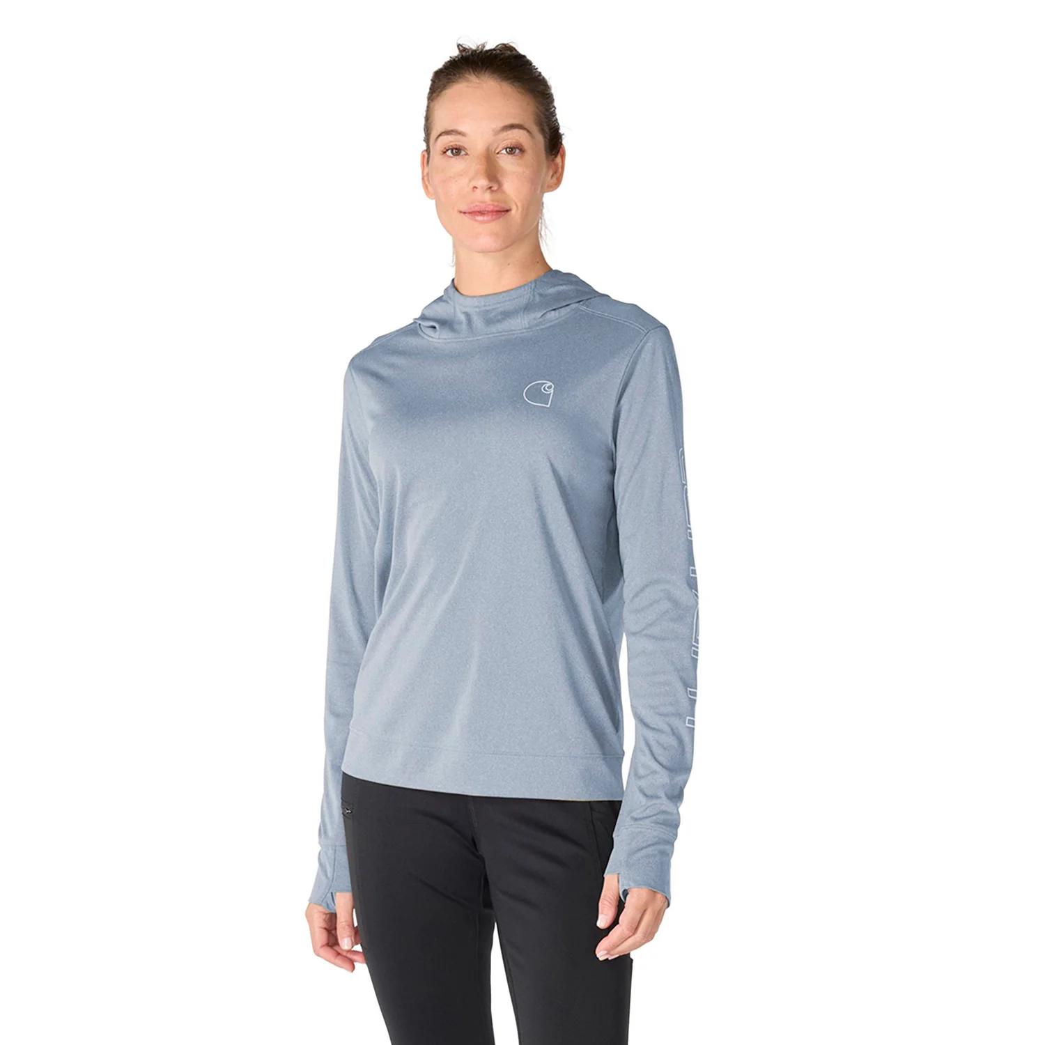 Carhartt Women's Force Sun Defender Relaxed Fit Long Sleeve Graphic Hooded T-Shirt - Image 14