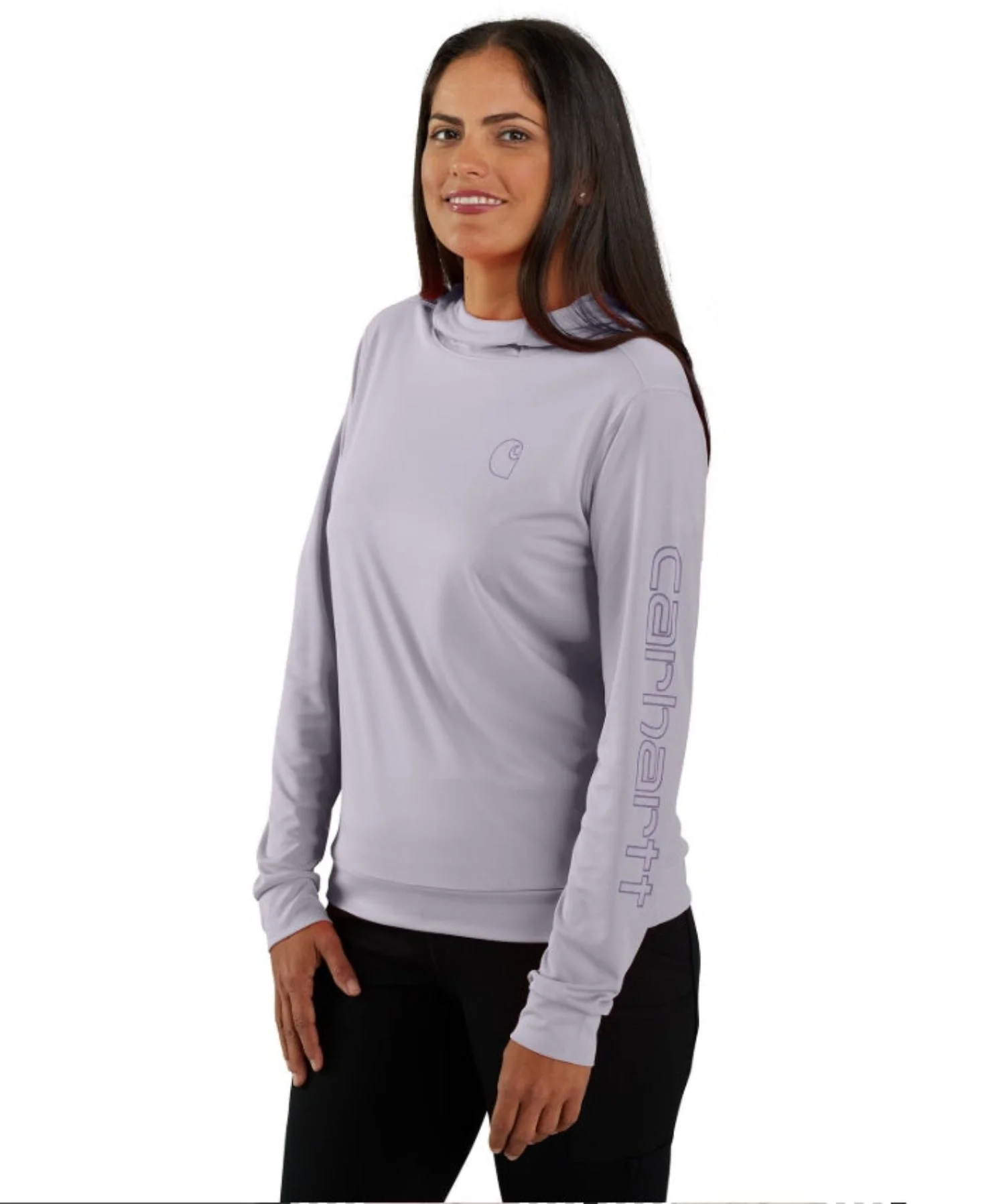Carhartt Women's Force Sun Defender Relaxed Fit Long Sleeve Graphic Hooded T-Shirt - Image 21
