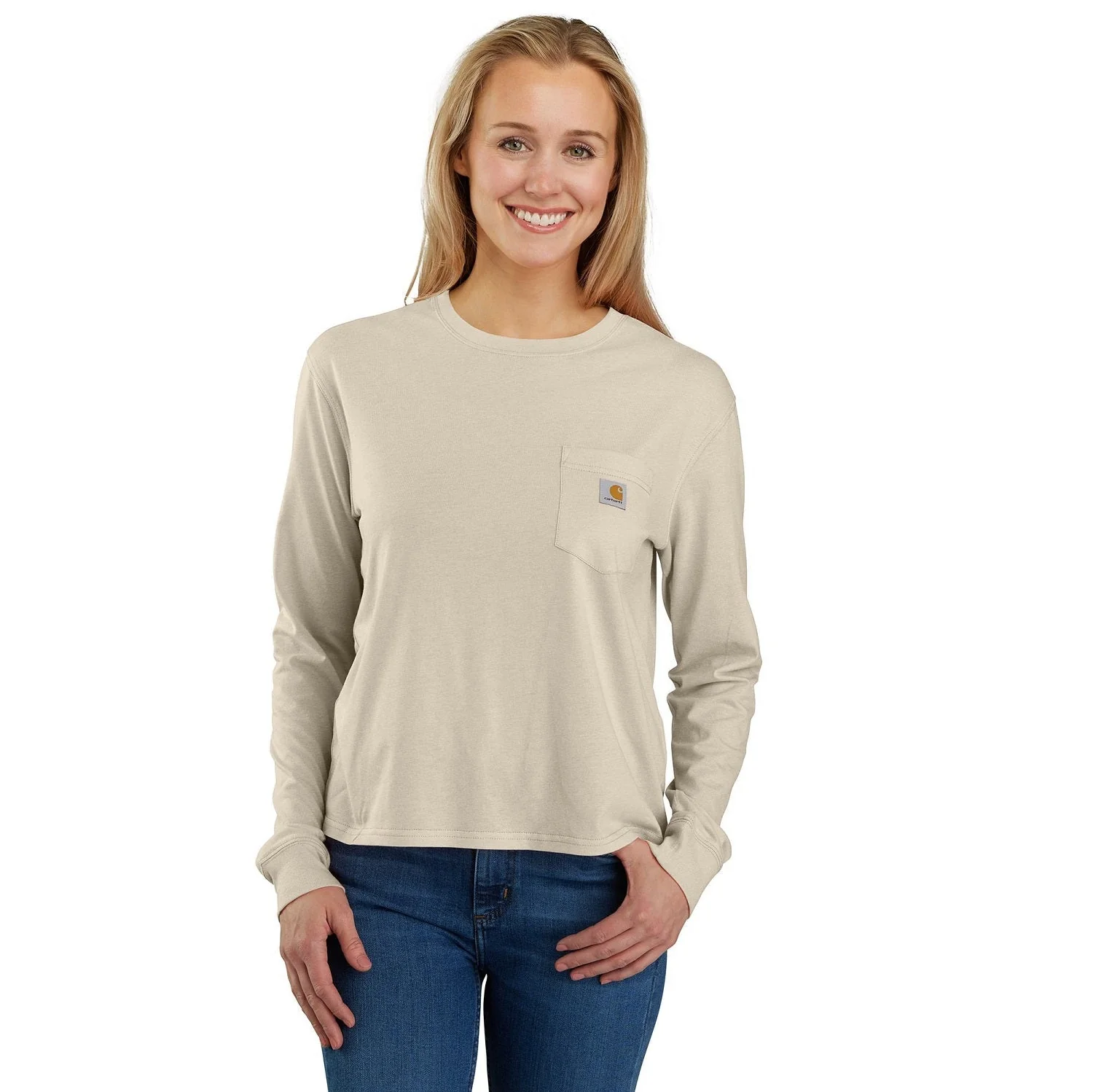 Carhartt Women's Tencel Loose Fit Lightweight Crewneck Pocket Long Sleeve T-Shirt - Image 4