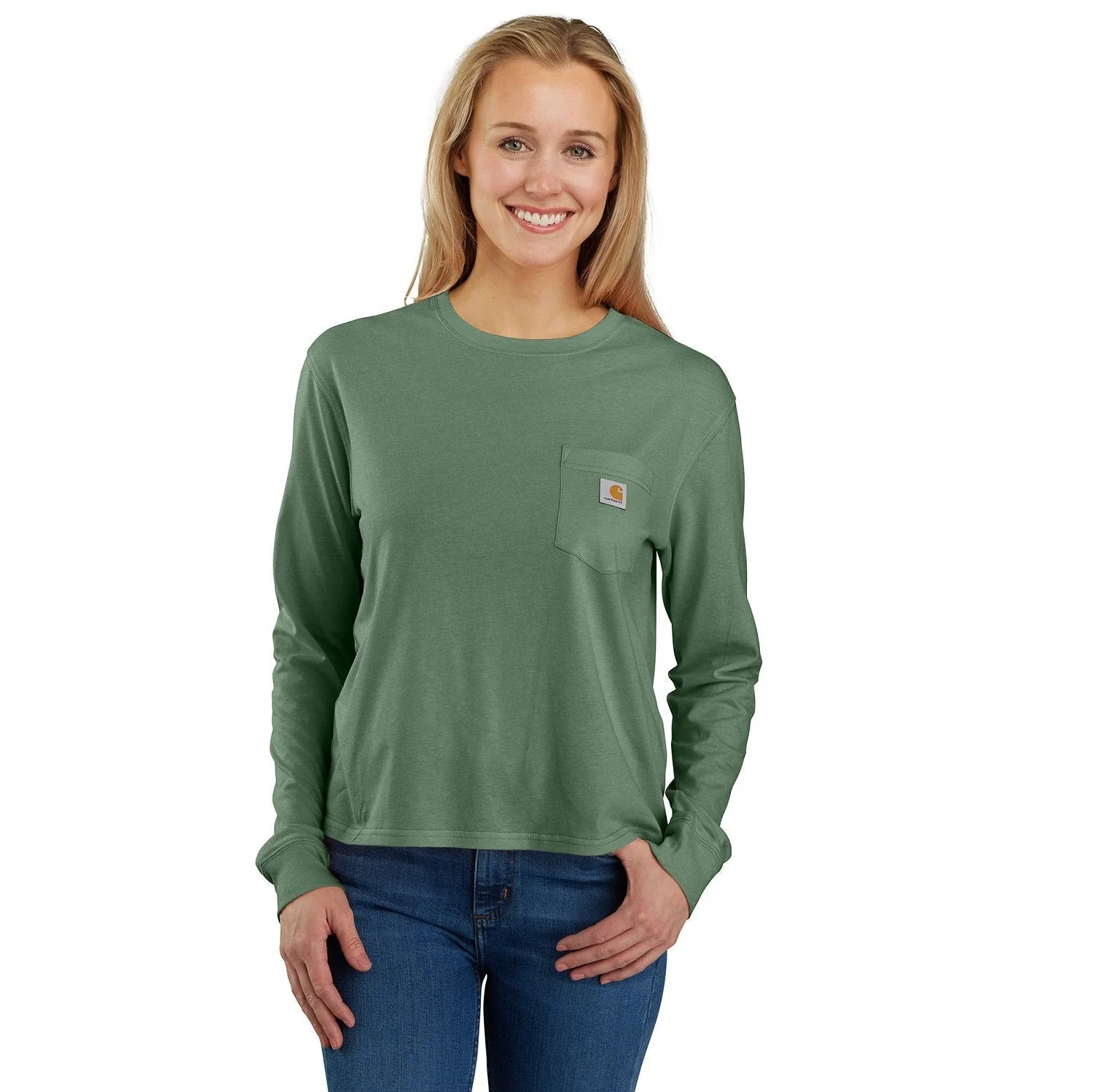 Carhartt Women's Tencel Loose Fit Lightweight Crewneck Pocket Long Sleeve T-Shirt - Image 8